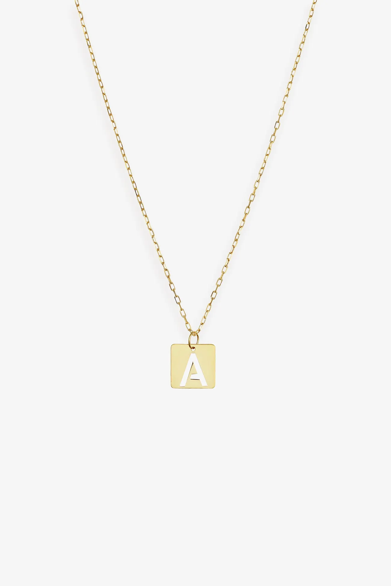 14k Gold Initial Tile Necklace sold by Marcella NYC product image thumbnail 2