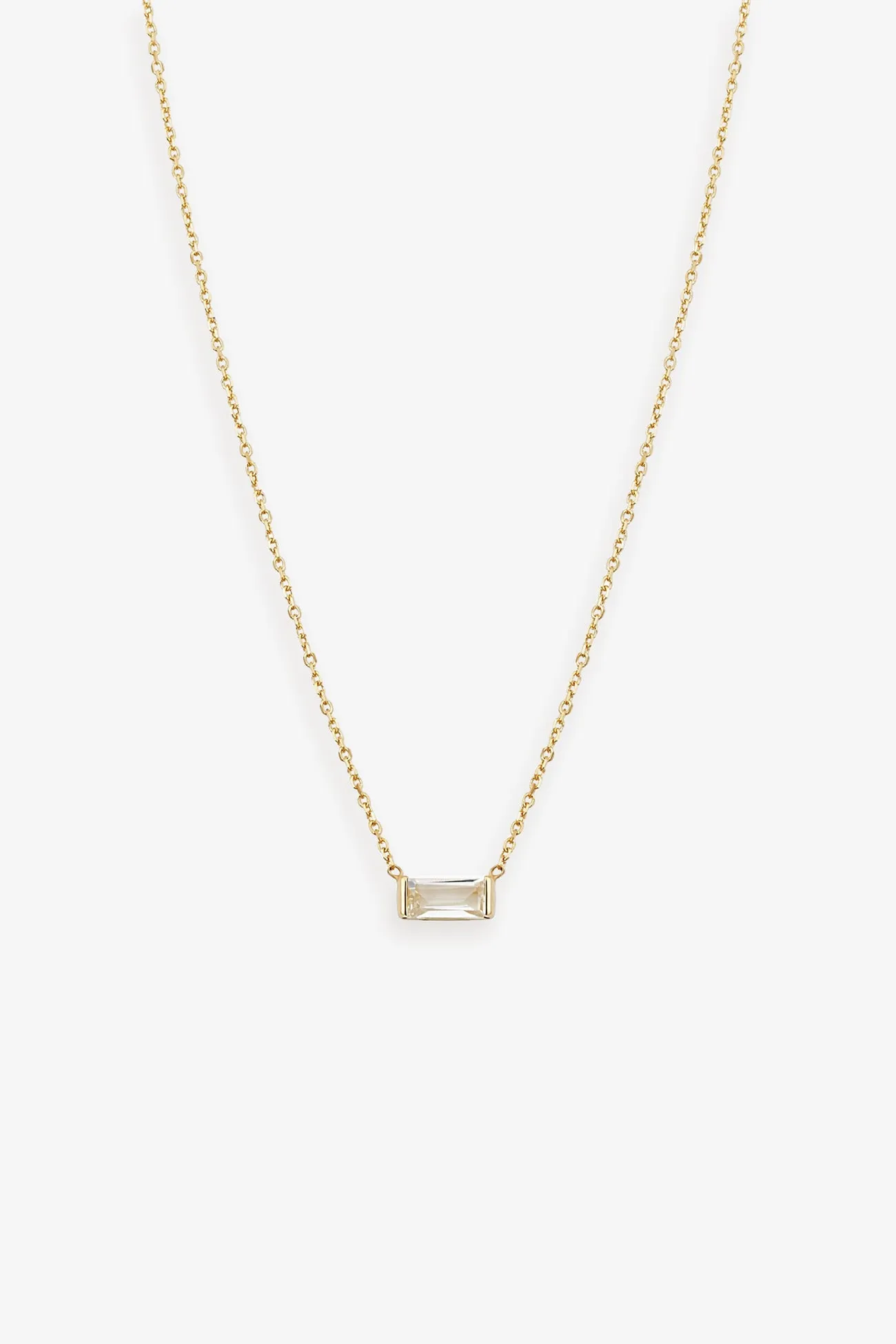 14k Gold Firenze Baguette Pendant Necklace sold by Marcella NYC product image thumbnail 2