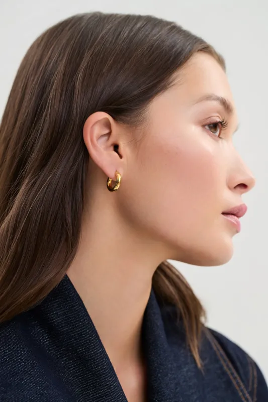 14k Gold Bella Bold Hoops sold by Marcella NYC