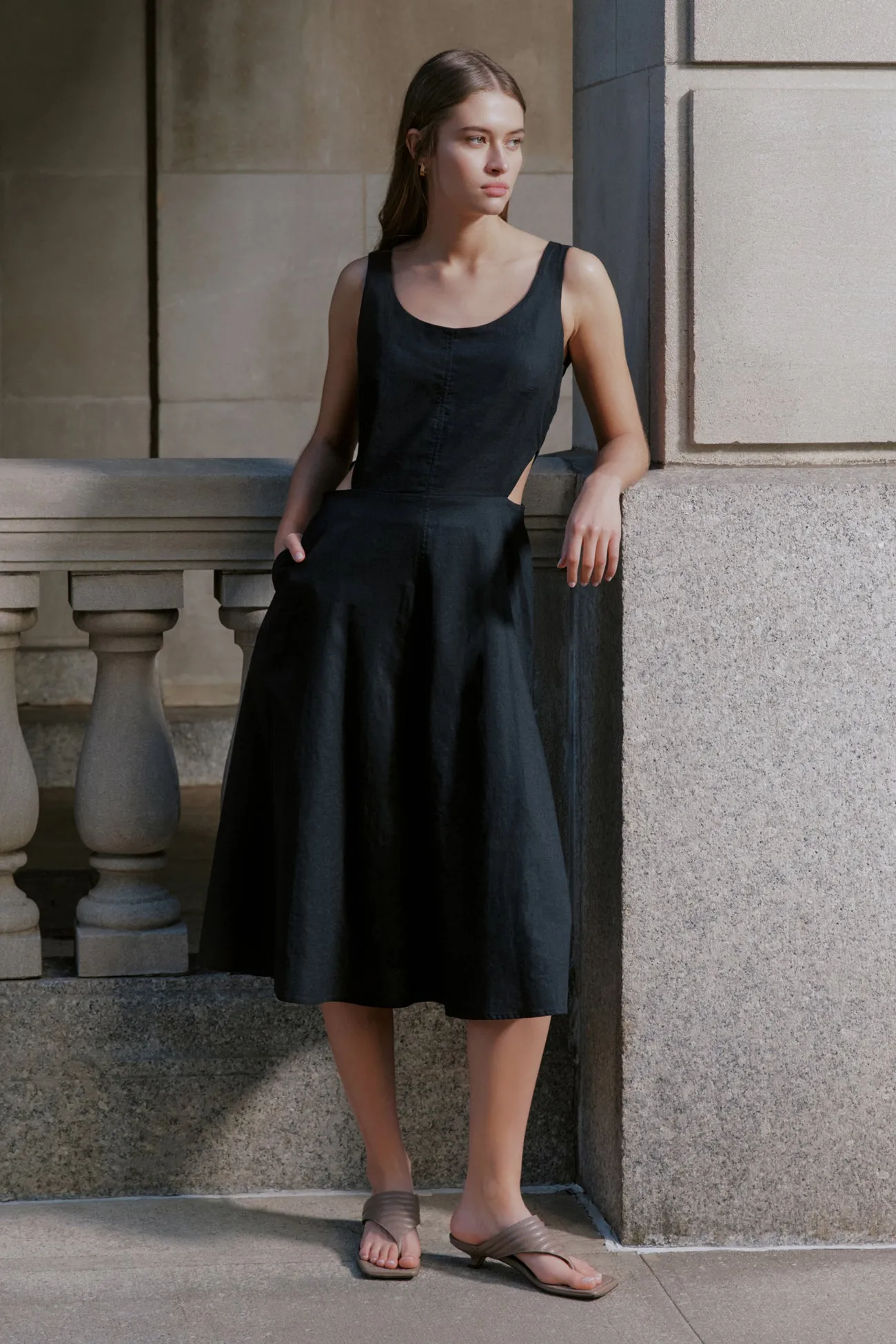 Caroline Linen-Blend Dress sold by Marcella NYC product image thumbnail 3