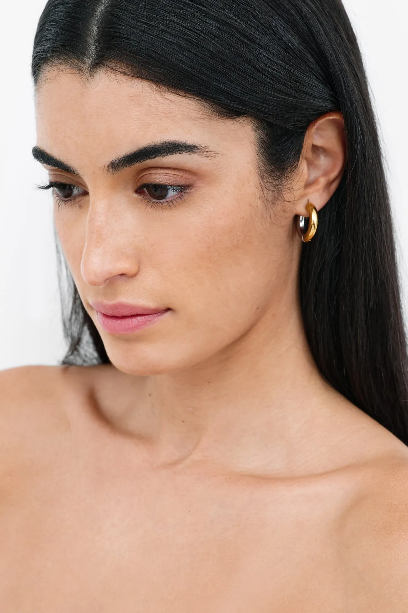 Emery Two-Toned Hoops sold by Marcella NYC