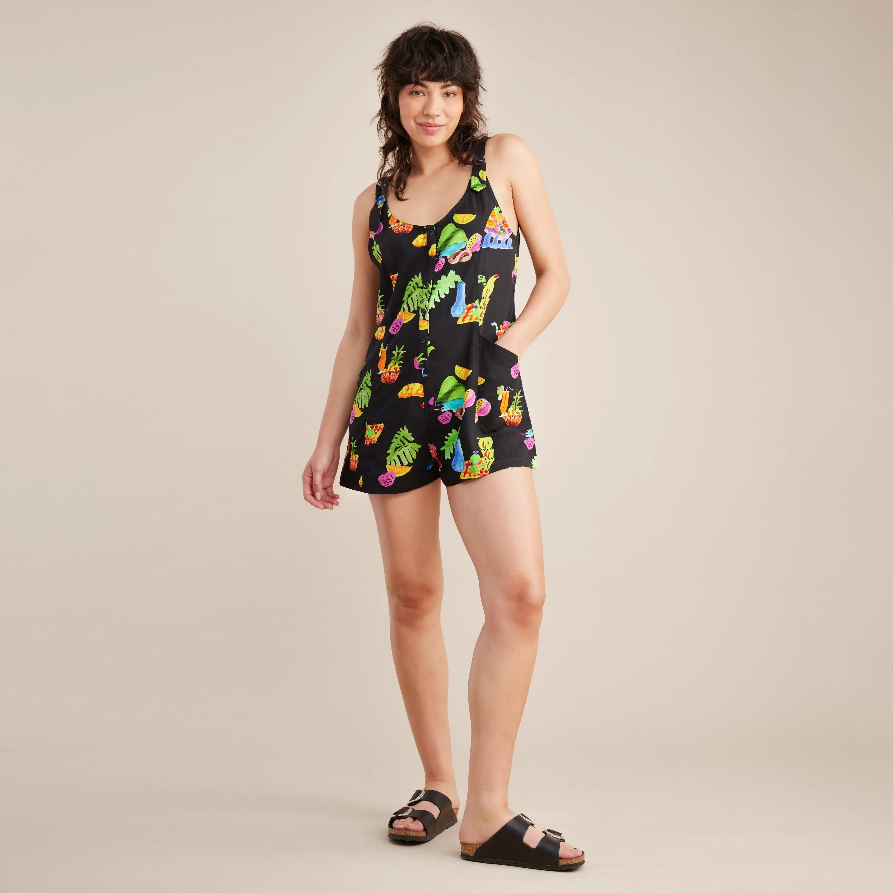 Sundaze Romper - Black Print sold by Roark product image thumbnail 5