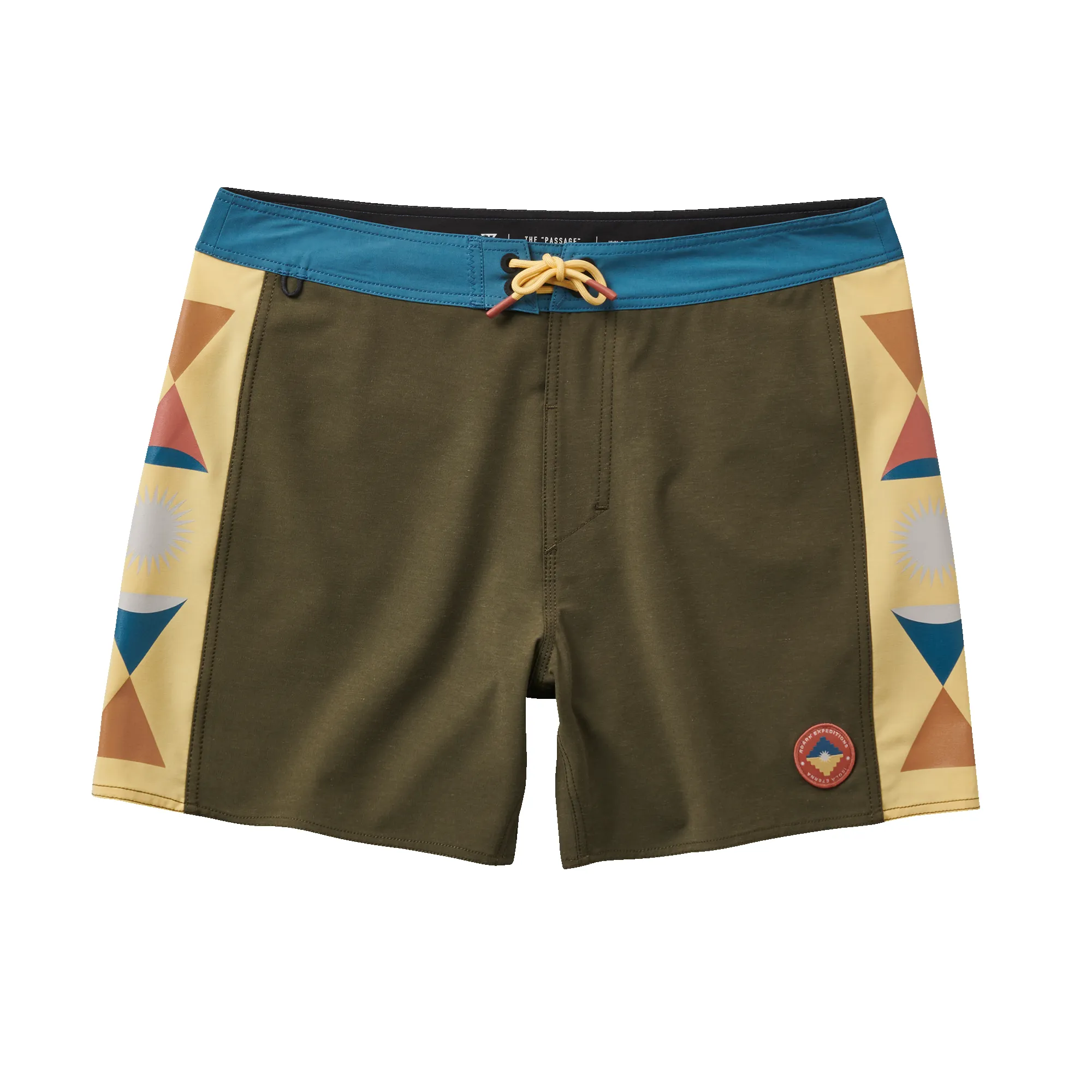 Passage 16" Side Panel Boardshorts - Heart Studio Military sold by Roark