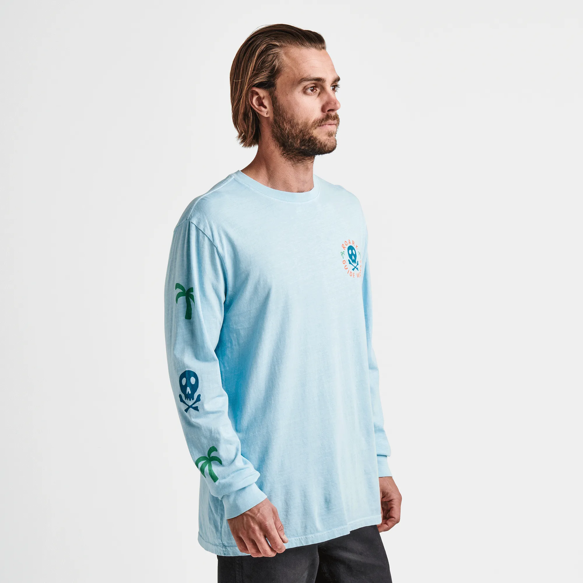 Guideworks Skull Long Sleeve Premium Tee - Light Blue sold by Roark product image thumbnail 4