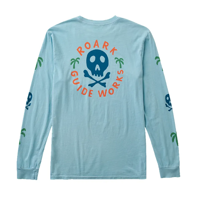Guideworks Skull Long Sleeve Premium Tee - Light Blue sold by Roark