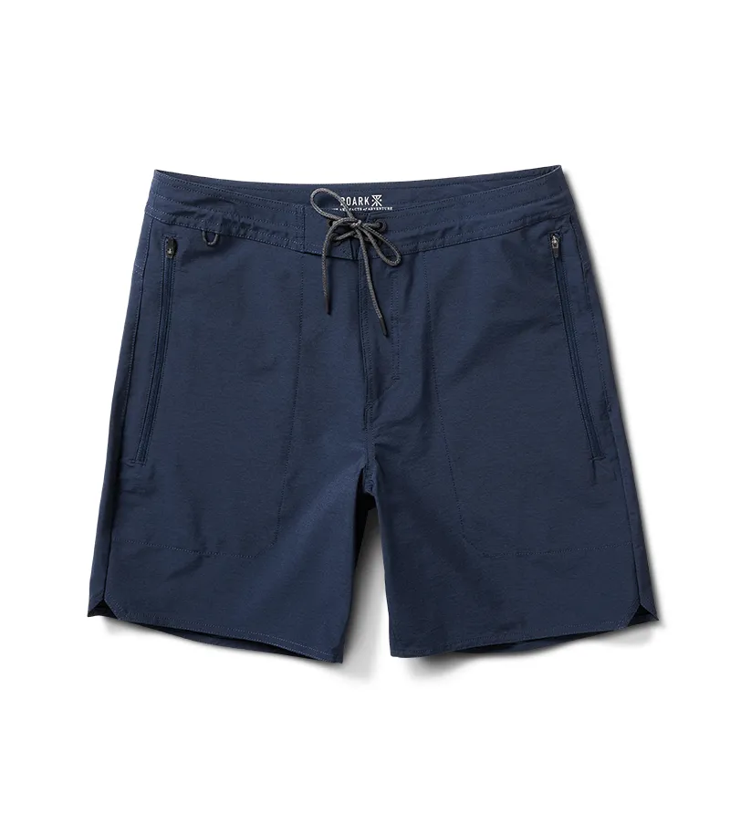 Layover Hybrid Trail Shorts 18" - Dark Navy sold by Roark