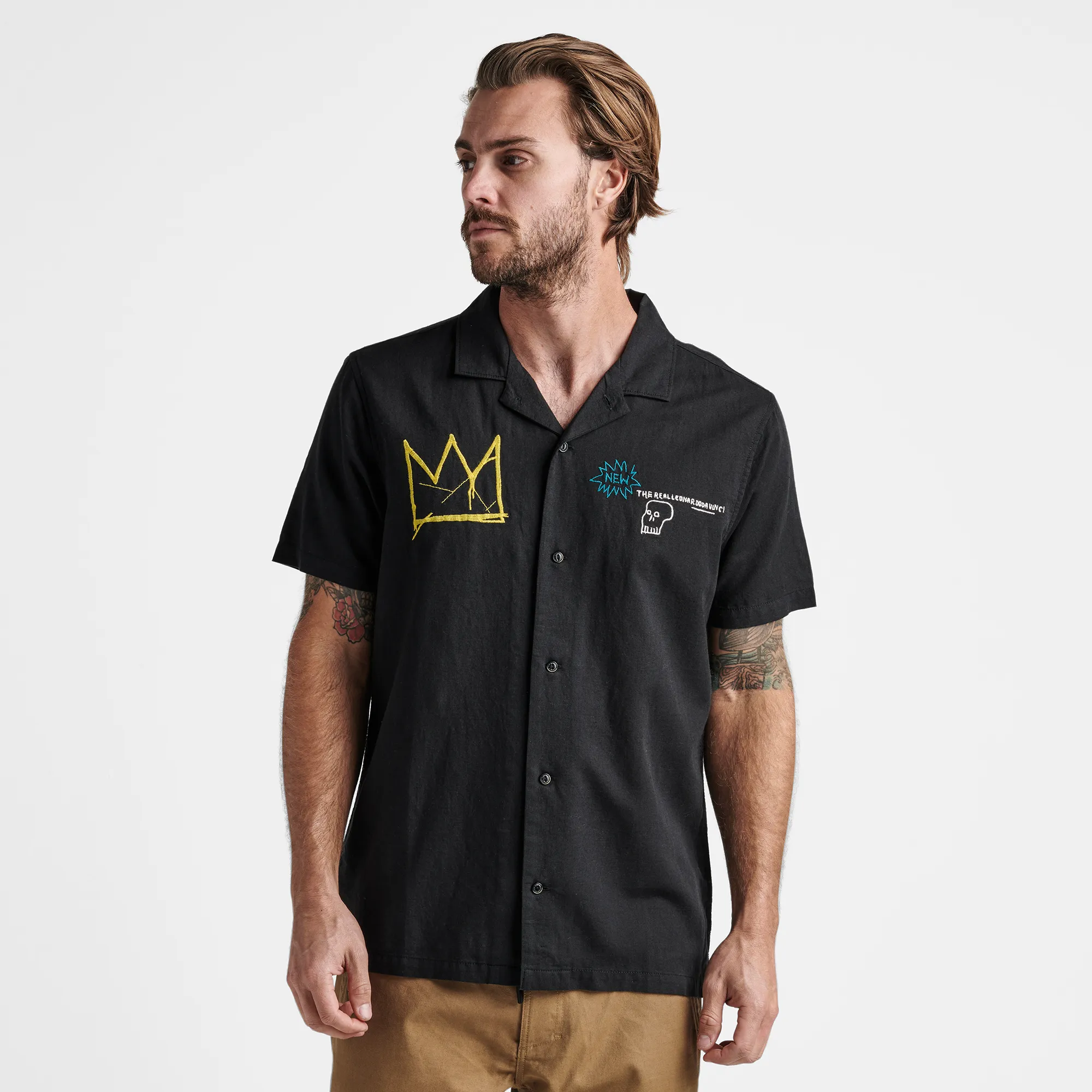 Gonzo Camp Collar Shirt - Basquiat / Black sold by Roark product image thumbnail 2