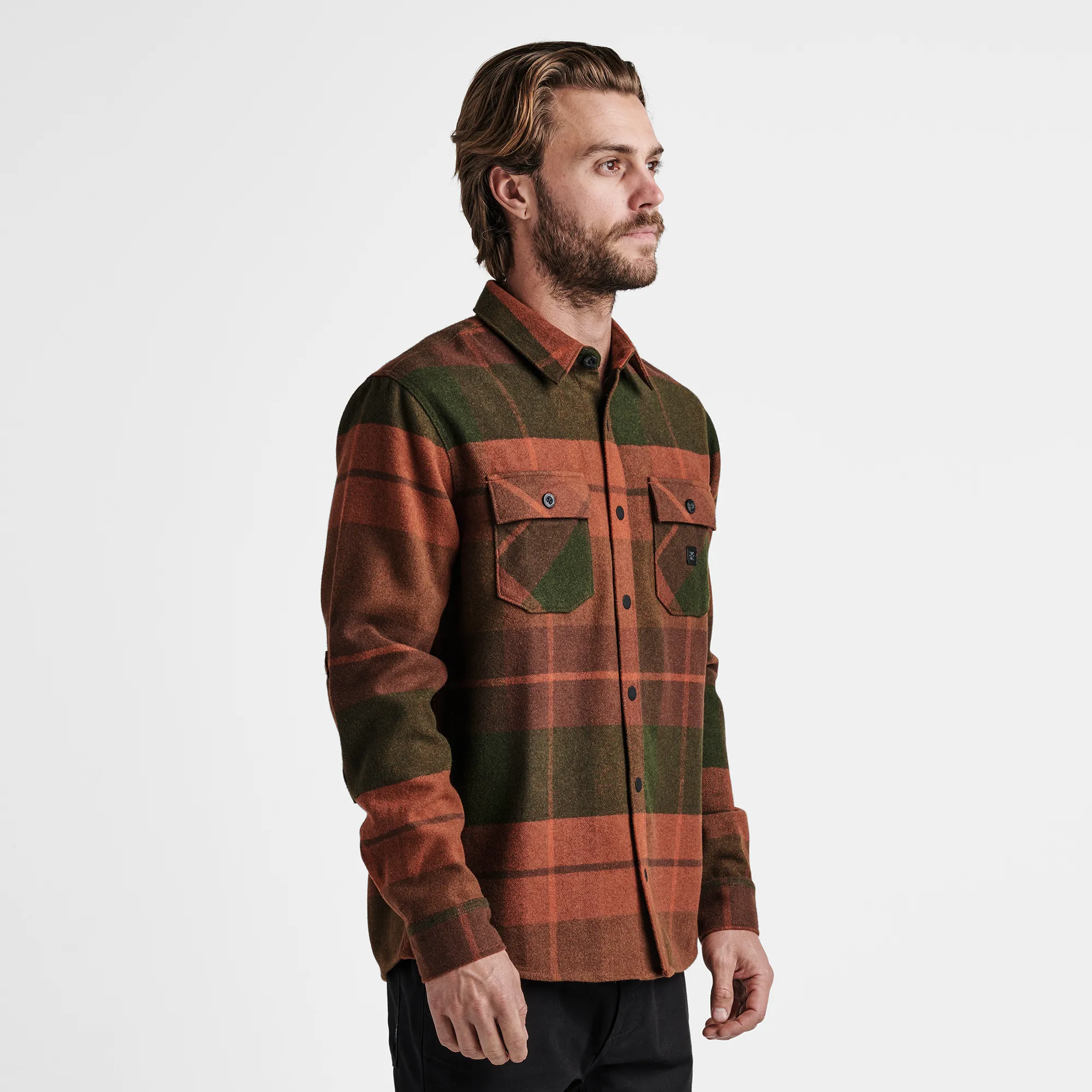 Nordsman Long Sleeve Flannel - Maroon / Military sold by Roark product image thumbnail 5