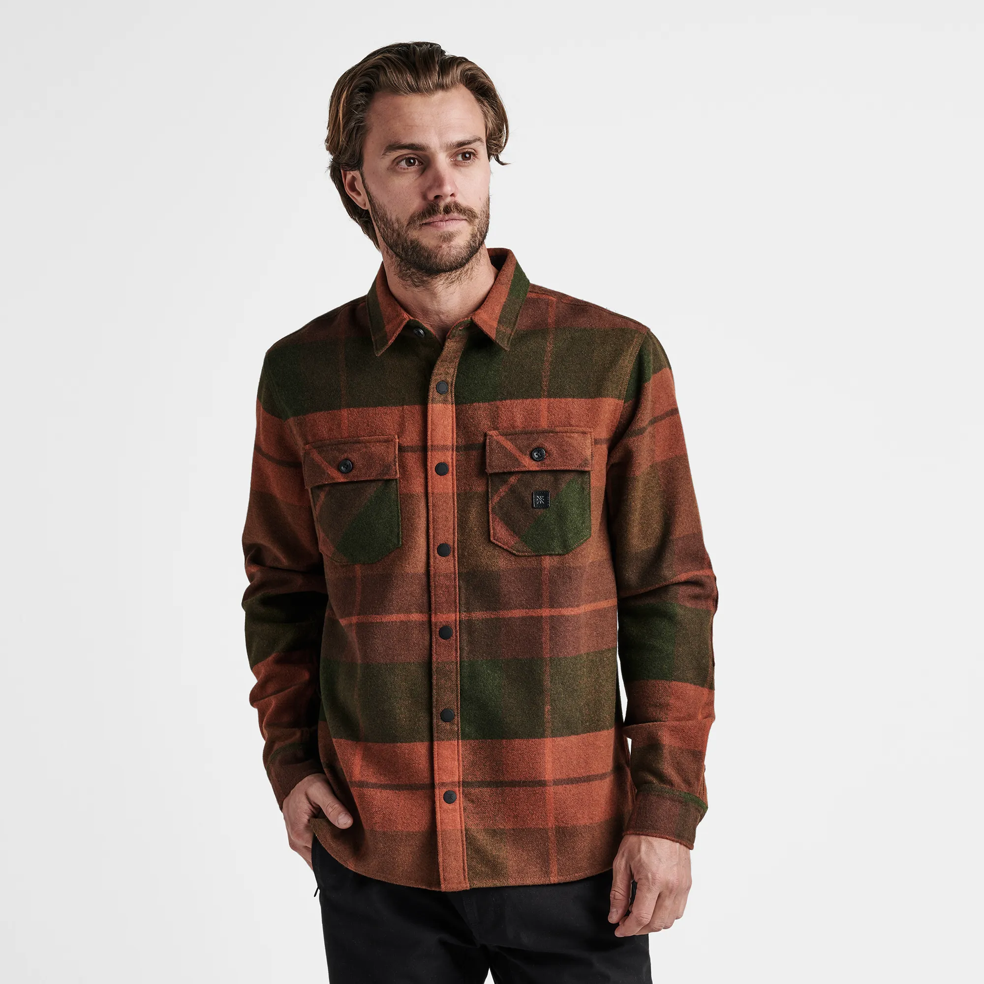 Nordsman Long Sleeve Flannel - Maroon / Military sold by Roark product image thumbnail 2