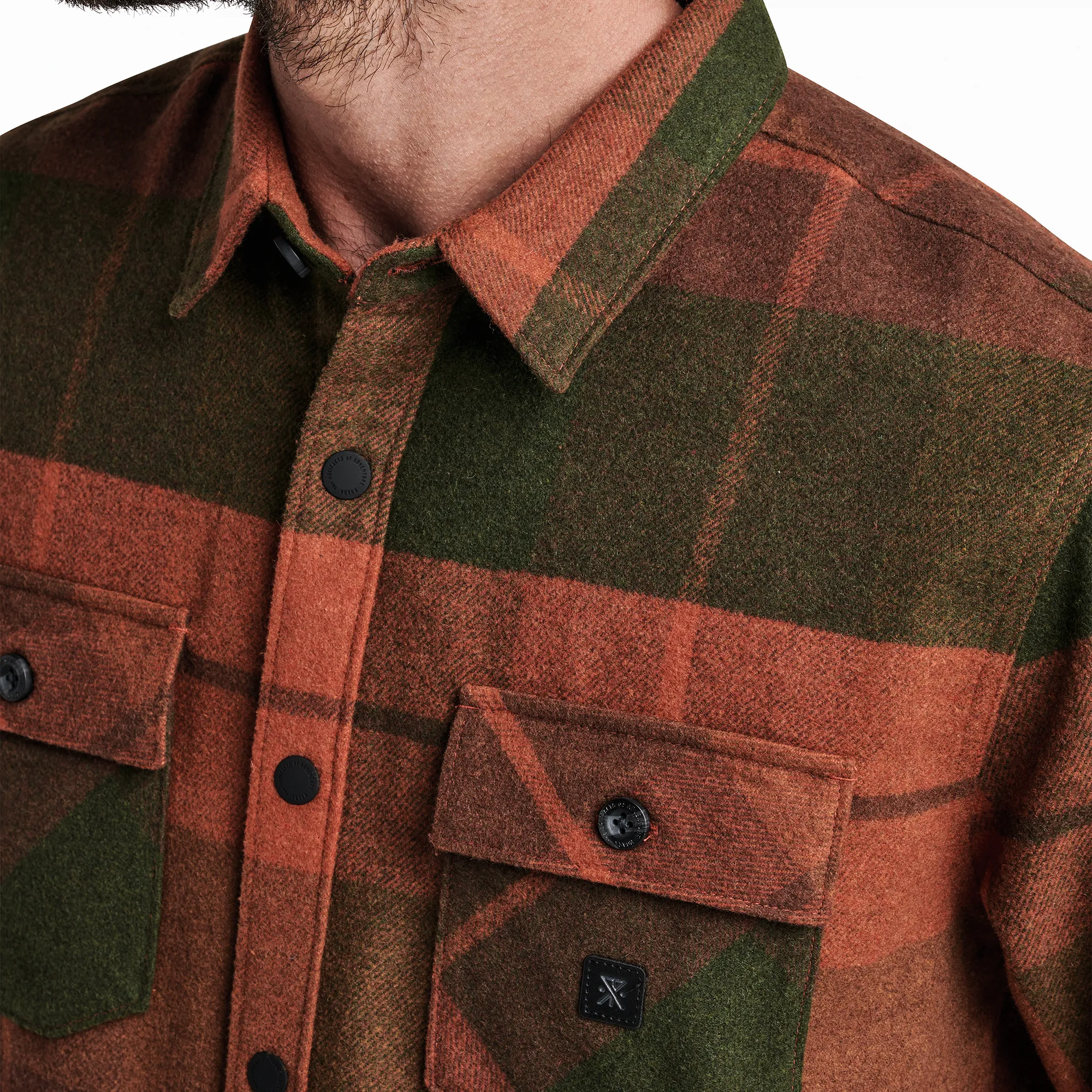 Nordsman Long Sleeve Flannel - Maroon / Military sold by Roark product image thumbnail 4