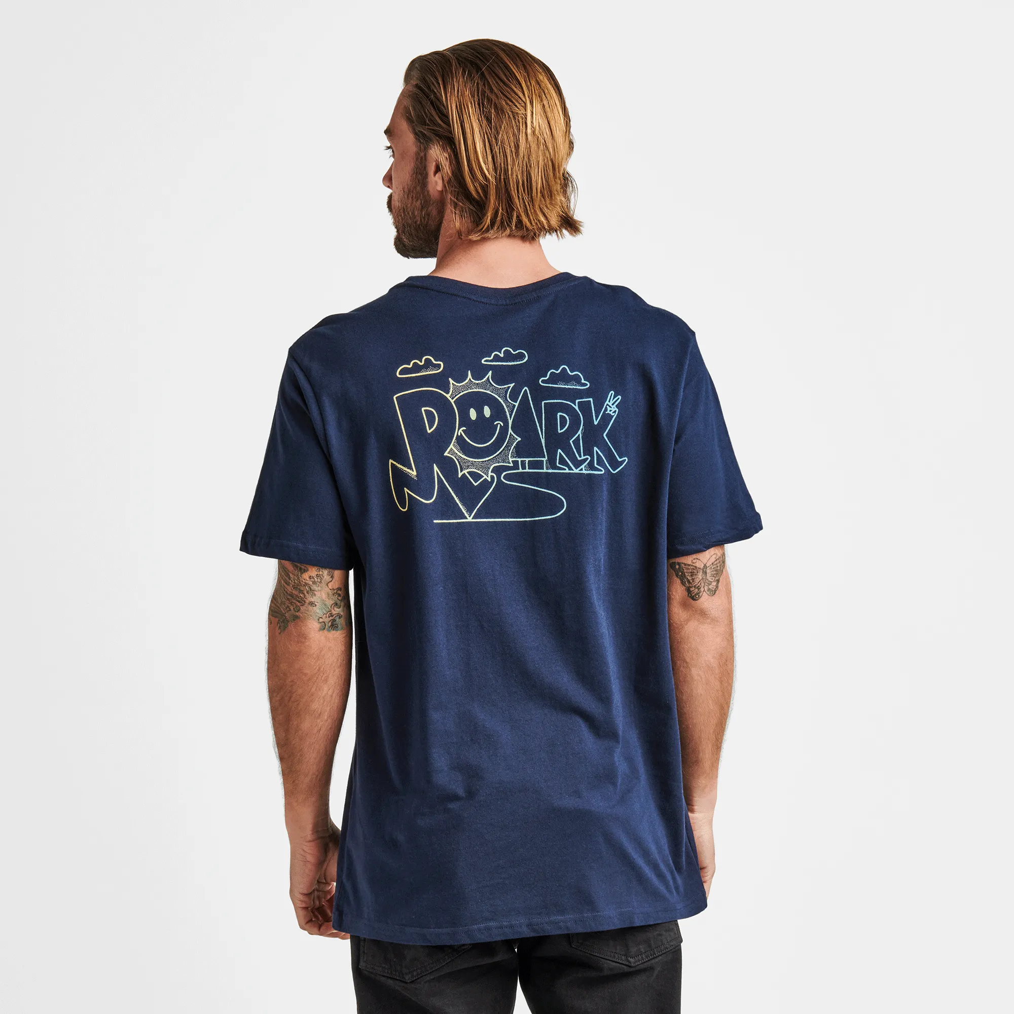 Happy Daze Organic Cotton Tee - Navy sold by Roark product image thumbnail 3
