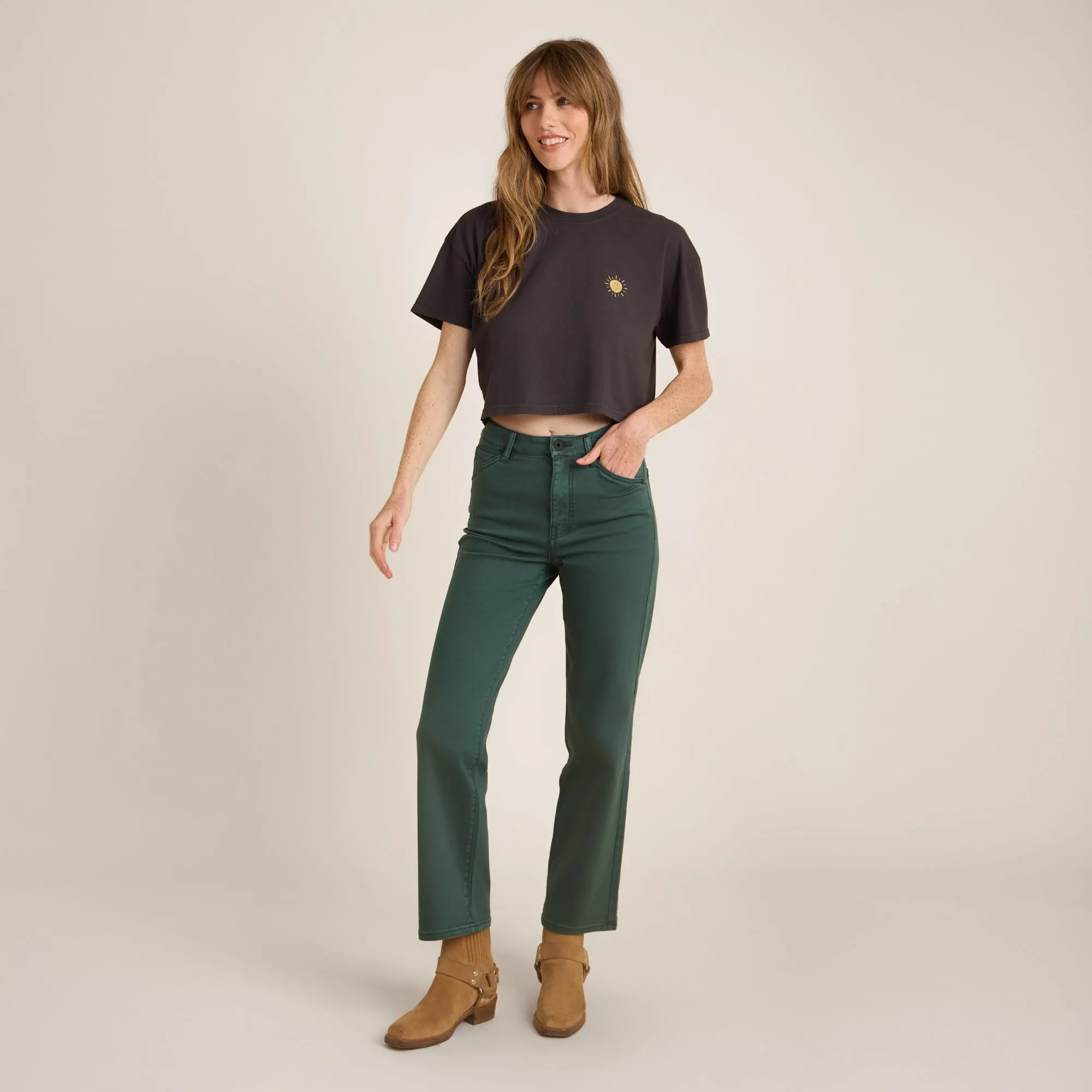 Seek Cropped Boxy Premium Tee - Faded Black sold by Roark product image thumbnail 4