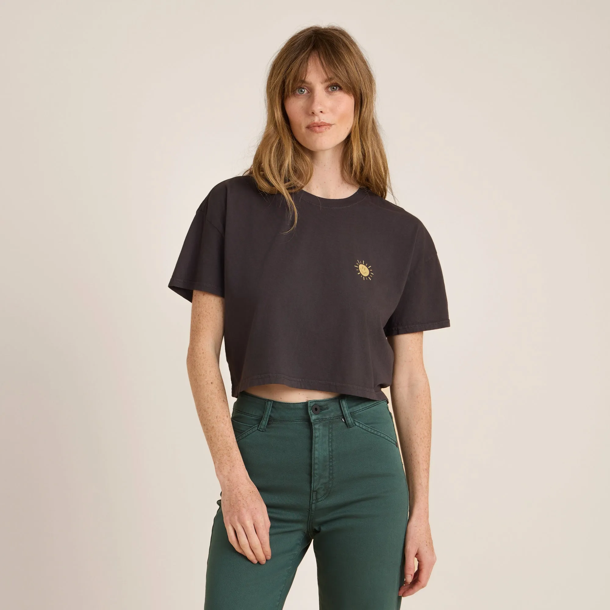 Seek Cropped Boxy Premium Tee - Faded Black sold by Roark