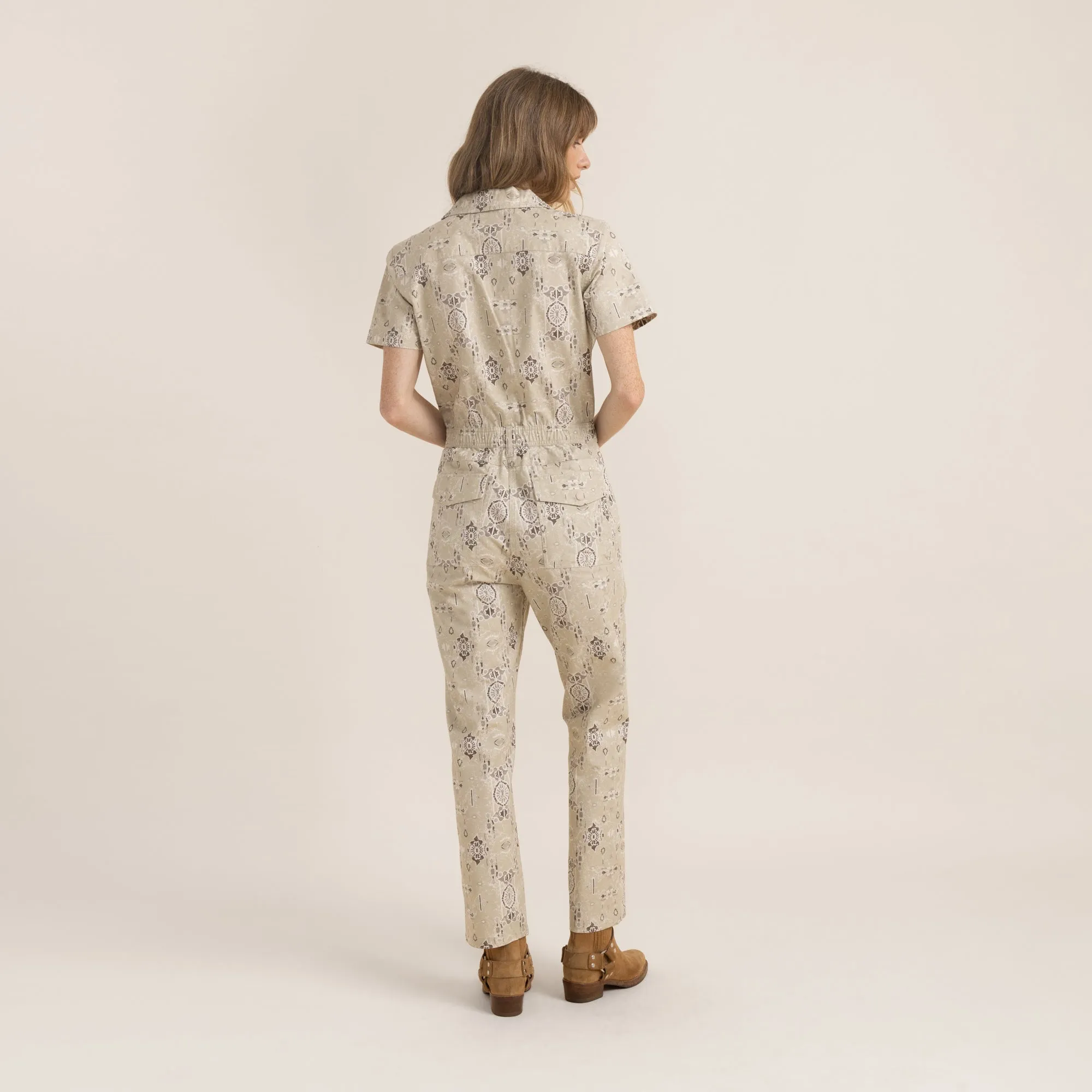 Layover Short Sleeve Jumpsuit - Stone sold by Roark product image thumbnail 5