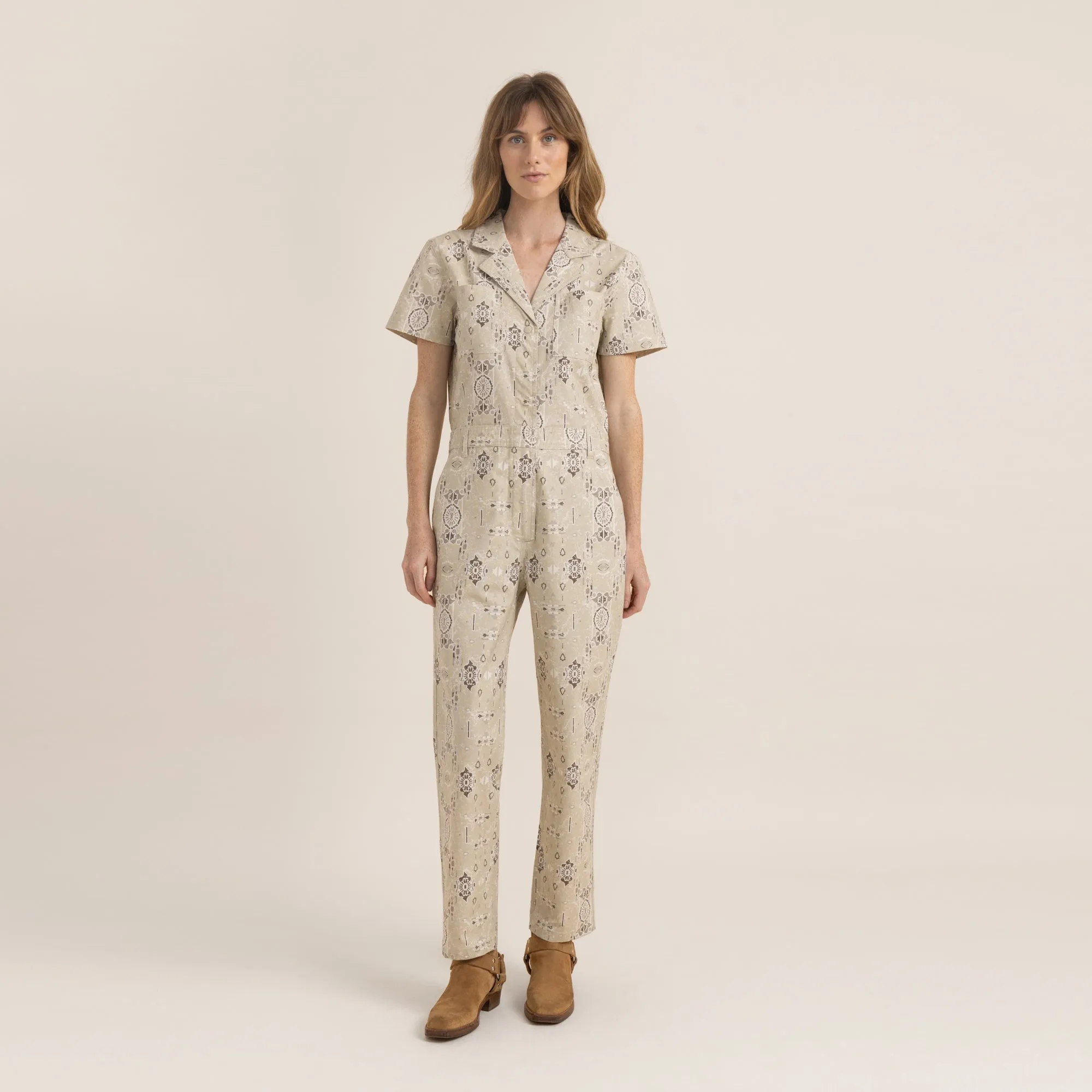 Layover Short Sleeve Jumpsuit - Stone sold by Roark product image thumbnail 4