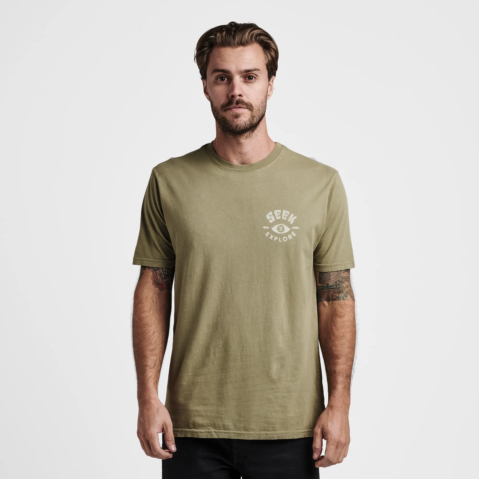 Seek And Explore Premium Tee - Dusty Green sold by Roark product image thumbnail 2