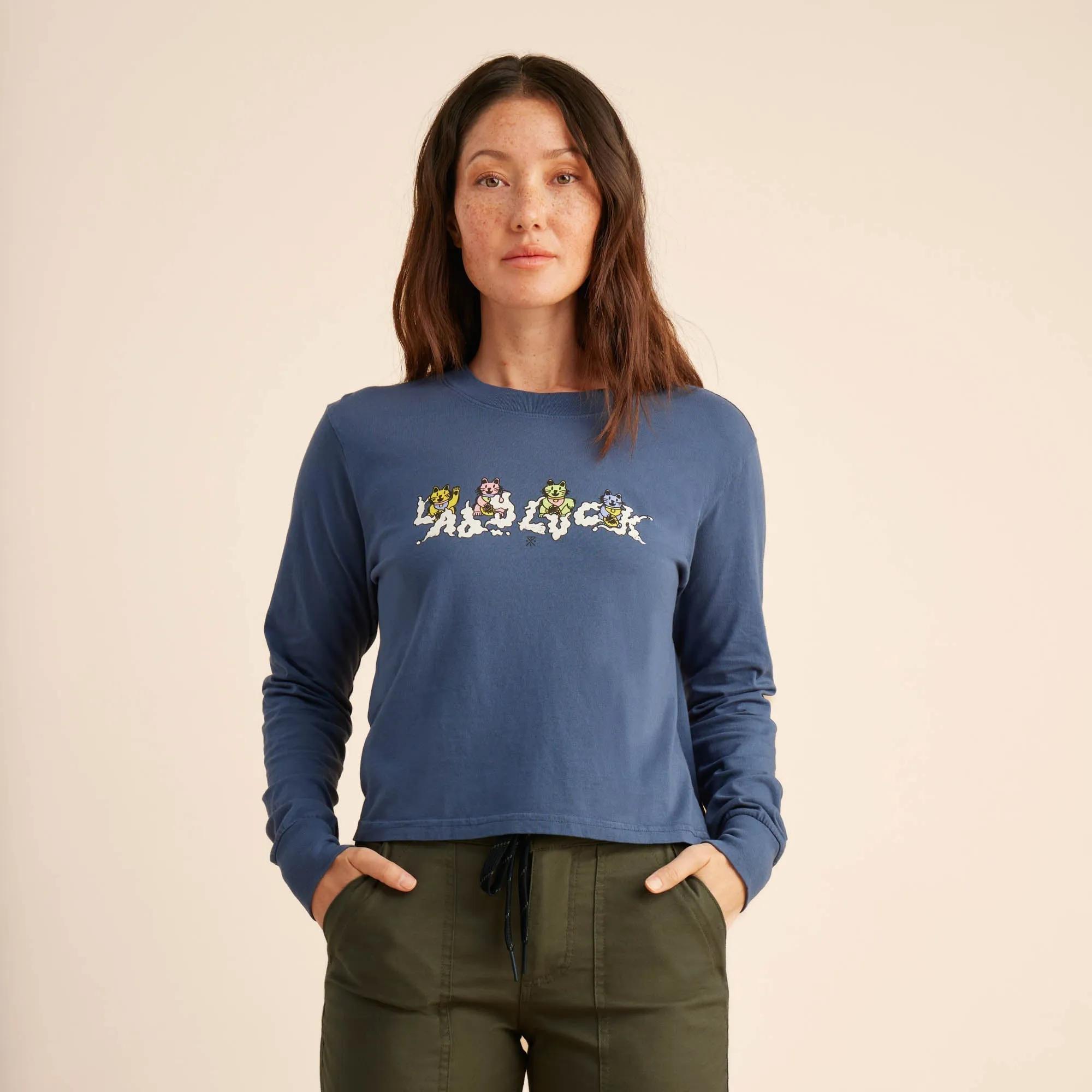 Lady Luck Long Sleeve Tee - Deep Blue sold by Roark product image thumbnail 5