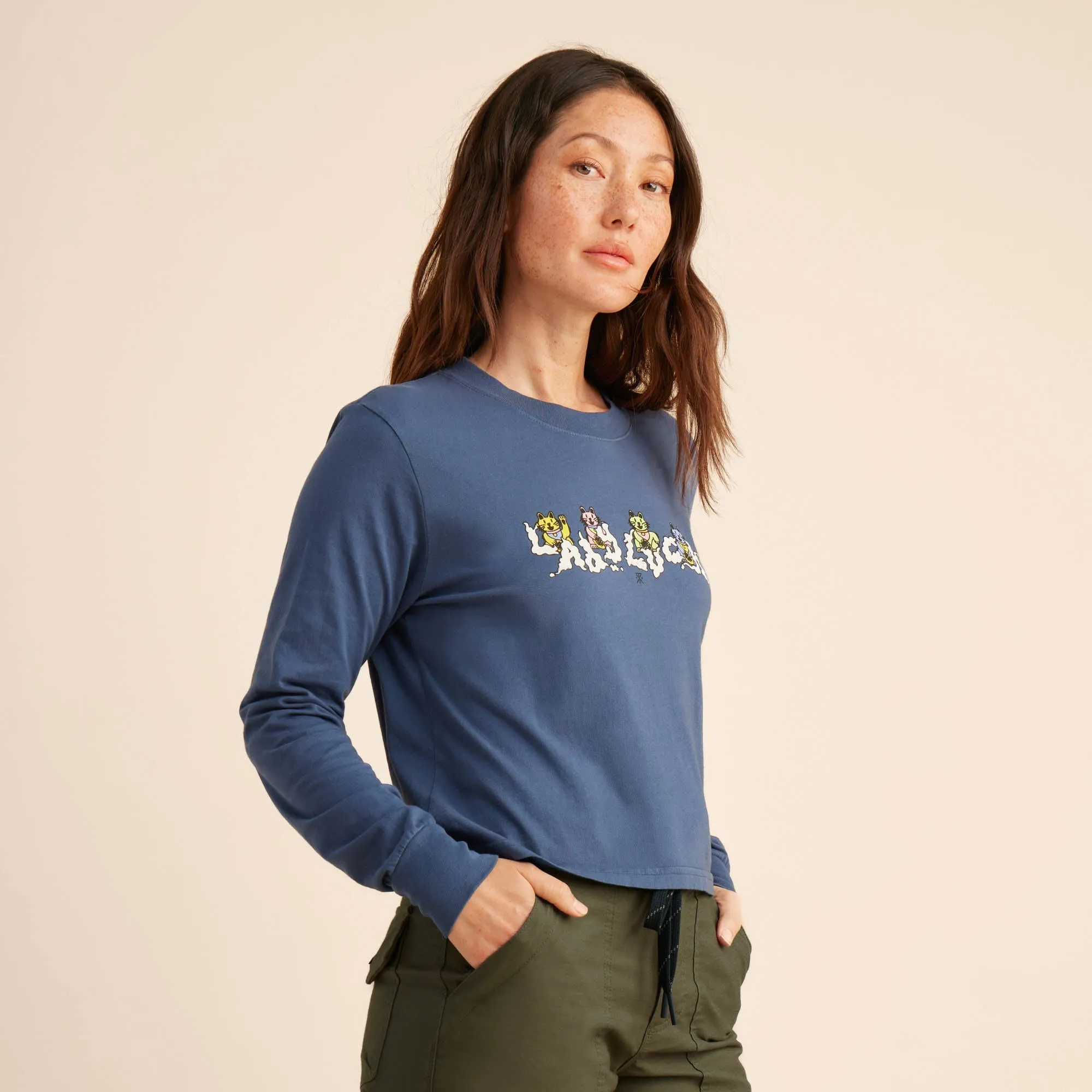 Lady Luck Long Sleeve Tee - Deep Blue sold by Roark product image thumbnail 4