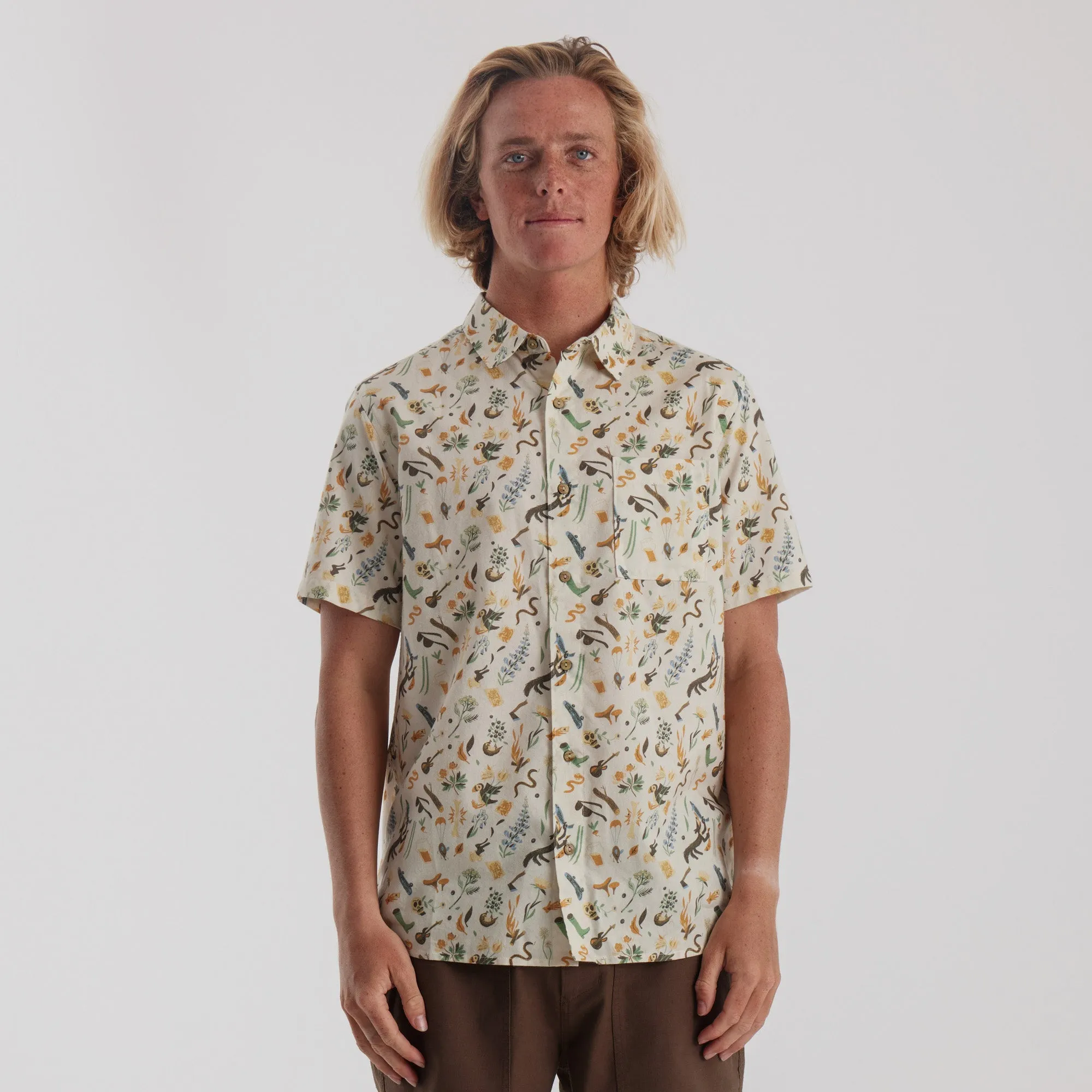 Journey Short Sleeve Button Up Shirt - Bendik Almond Paste sold by Roark product image thumbnail 2