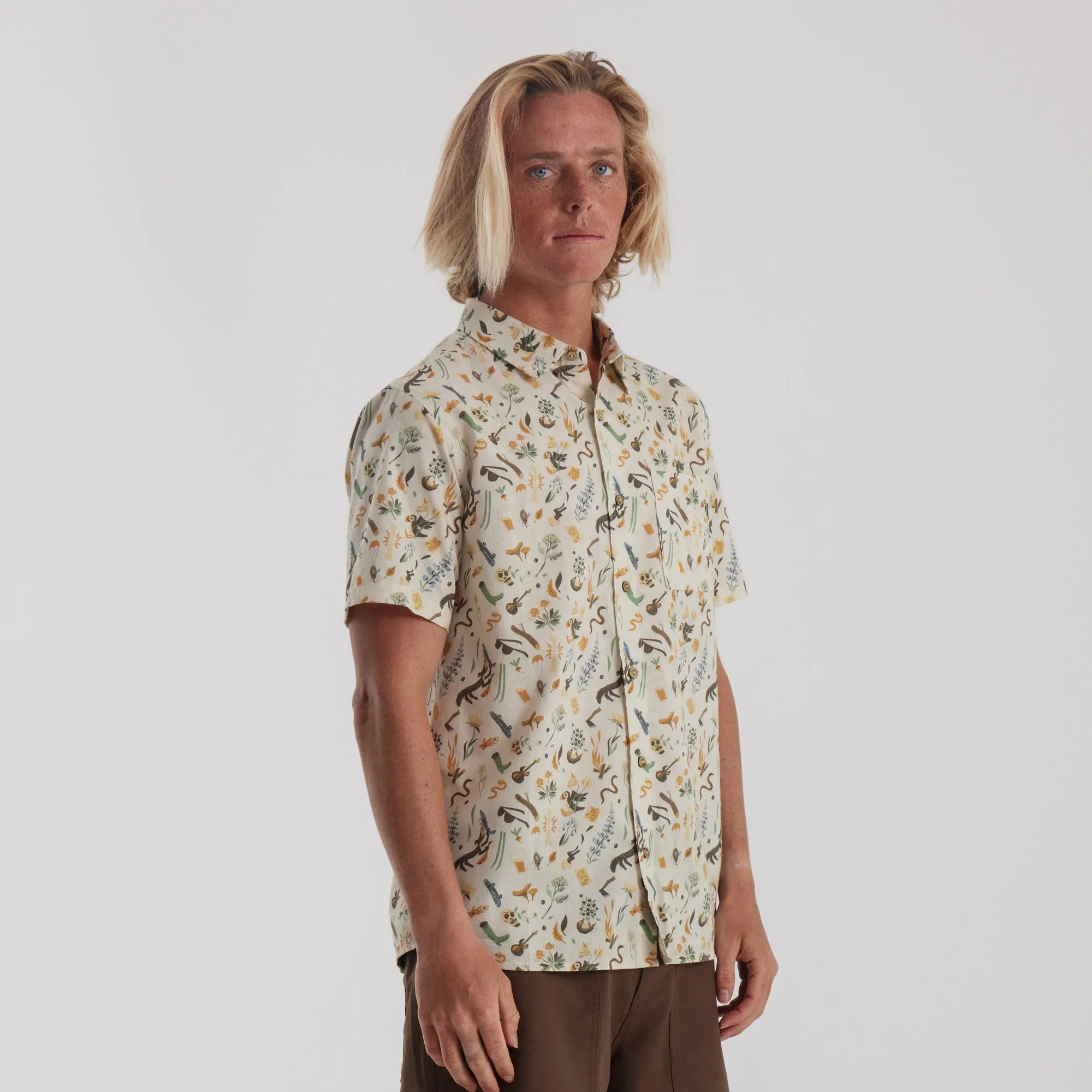 Journey Short Sleeve Button Up Shirt - Bendik Almond Paste sold by Roark product image thumbnail 5