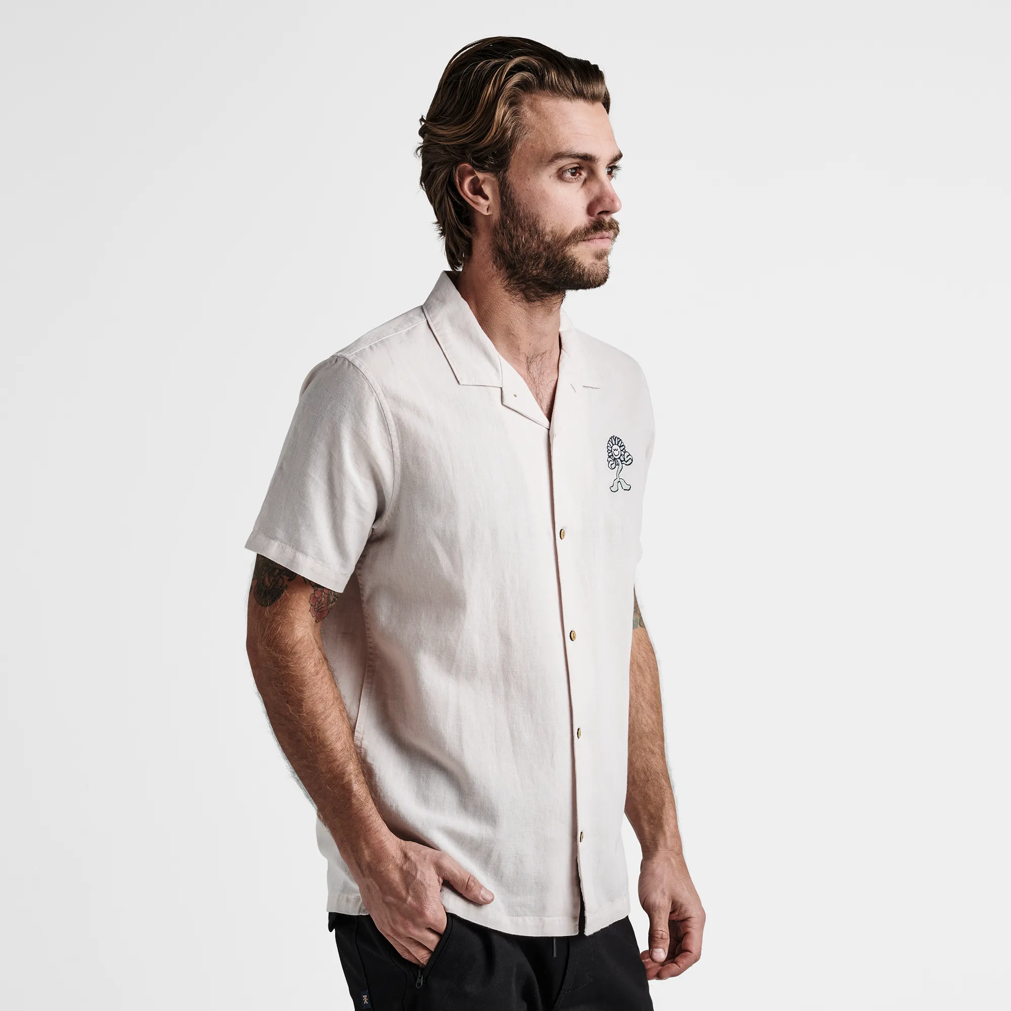 Gonzo Camp Collar Shirt - Dusty Lilac sold by Roark product image thumbnail 5