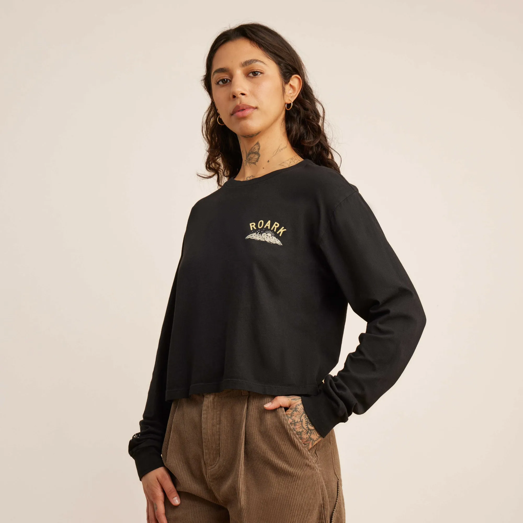 Camp Roam Long Sleeve Premium Tee - Black sold by Roark