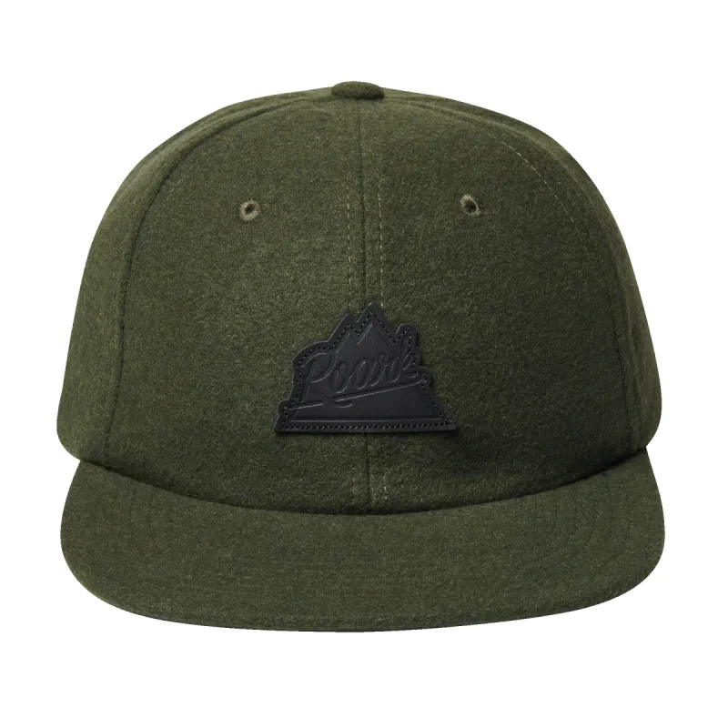 Peaking 6 Panel Strapback Hat - Military sold by Roark
