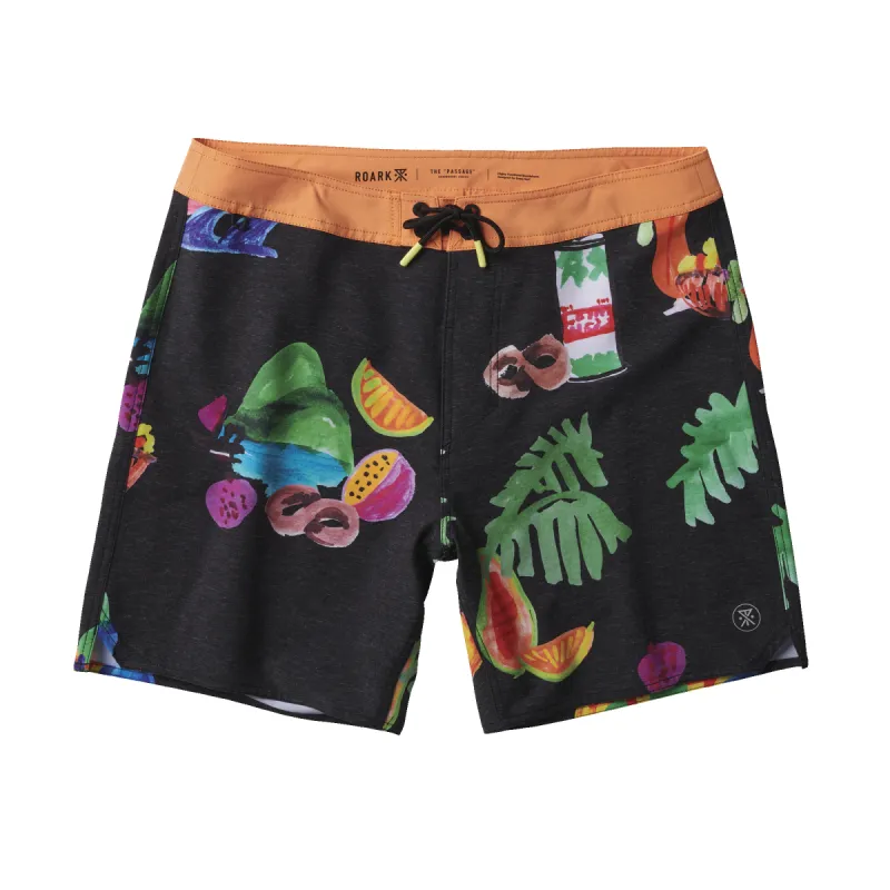 Passage Boardshorts 17" - Tahiti Treat Black sold by Roark