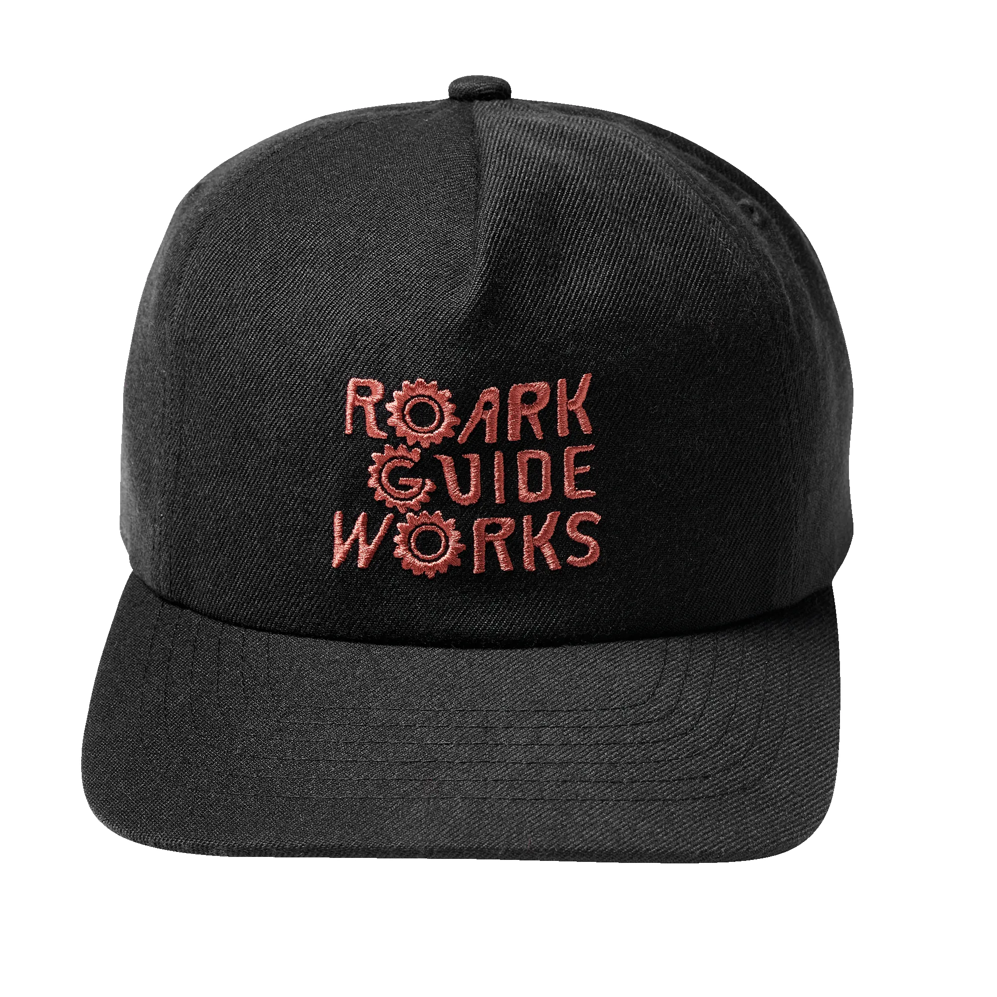 Guide Works 5 Panel Snapback Hat - Black sold by Roark