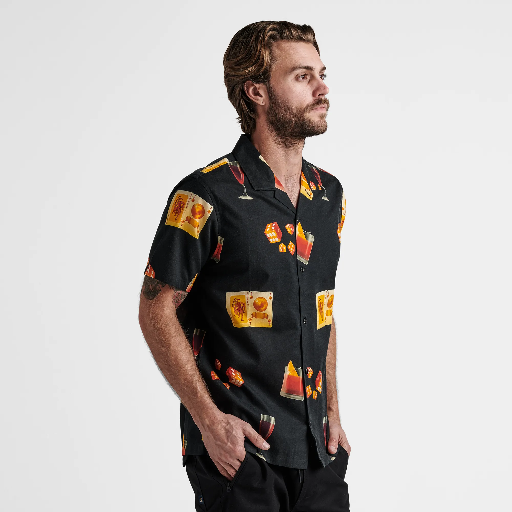Gonzo Short Sleeve Button Up Shirt - Buon Giorno Black sold by Roark product image thumbnail 5