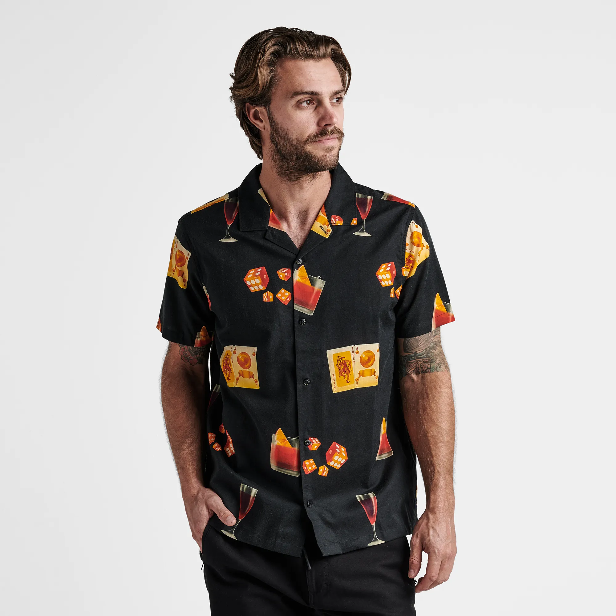 Gonzo Short Sleeve Button Up Shirt - Buon Giorno Black sold by Roark product image thumbnail 2