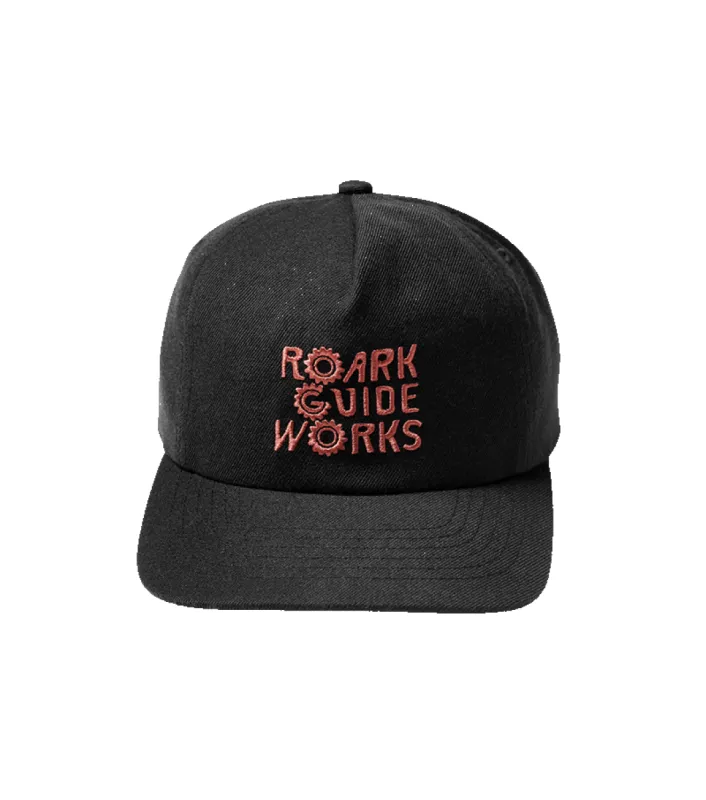 Guide Works 5 Panel Snapback Hat - Black sold by Roark