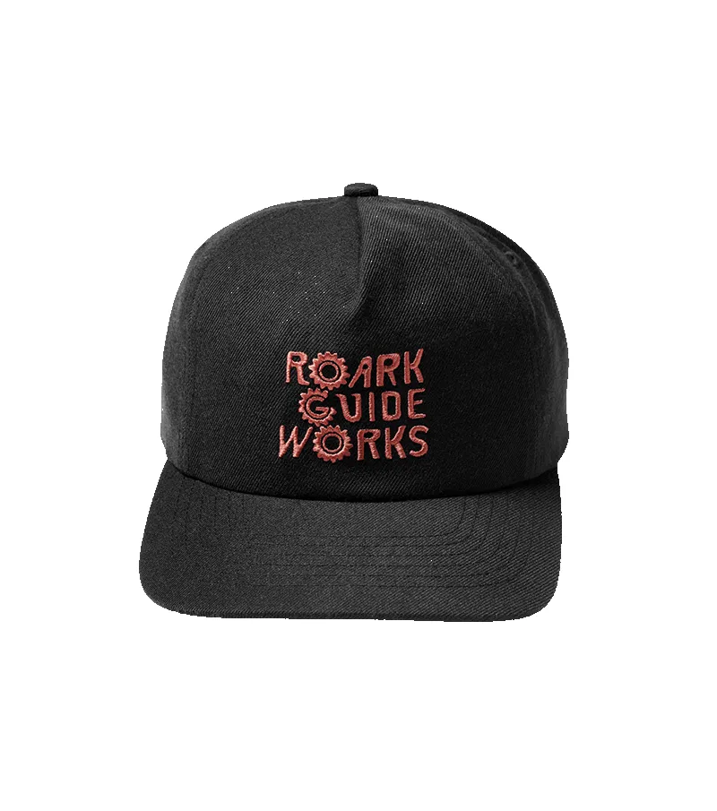 Guide Works 5 Panel Snapback Hat - Black sold by Roark