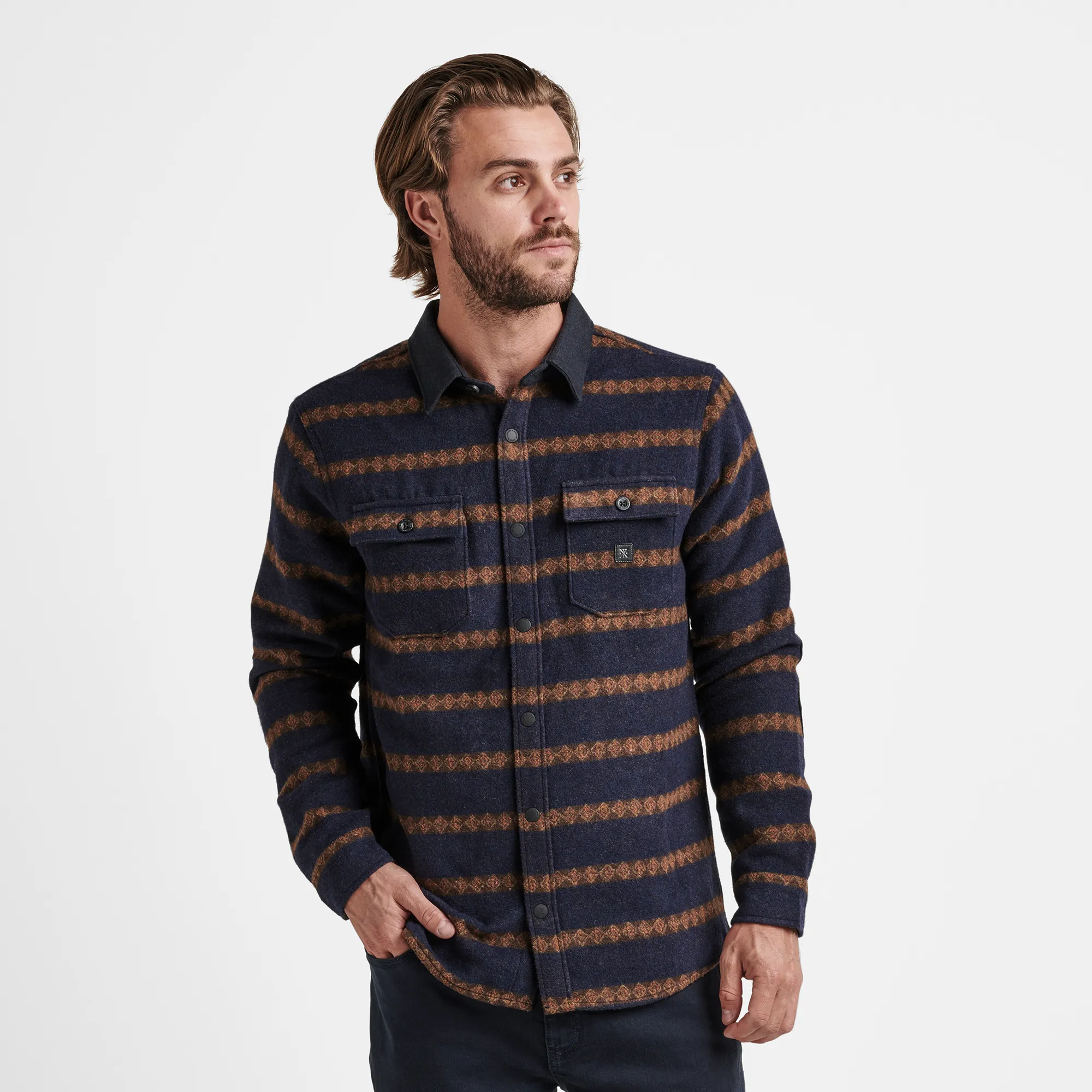 Nordsman Long Sleeve Flannel - Dark Navy 2 sold by Roark product image thumbnail 2