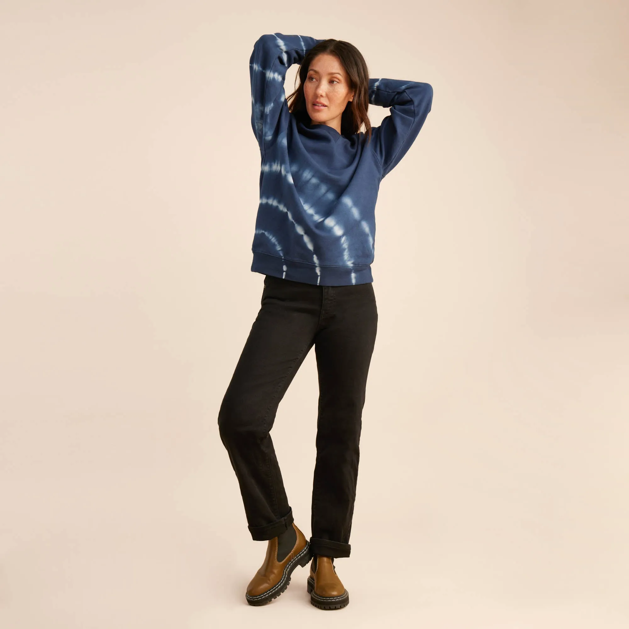 Shibori Fleece Sweatshirt - Deep Blue sold by Roark product image thumbnail 3