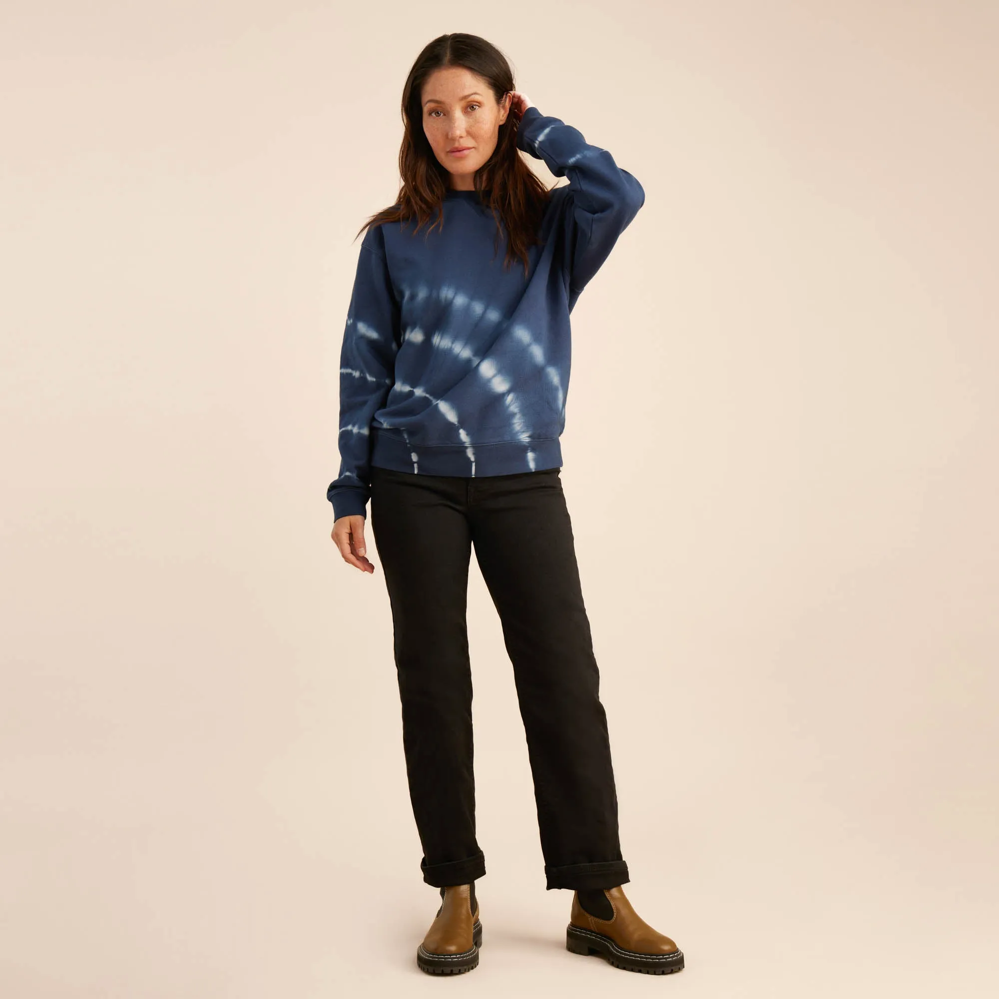 Shibori Fleece Sweatshirt - Deep Blue sold by Roark product image thumbnail 5