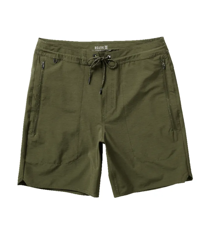 Layover Hybrid Trail Shorts 18" - Military sold by Roark