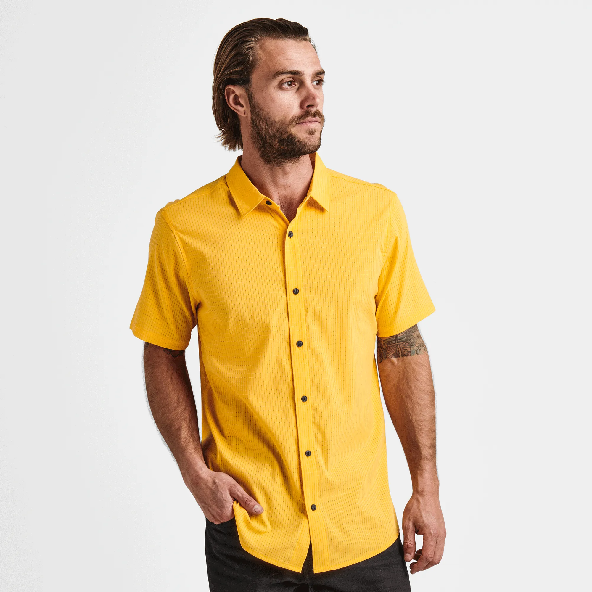 Bless Up Breathable Stretch Shirt - Gold sold by Roark product image thumbnail 2