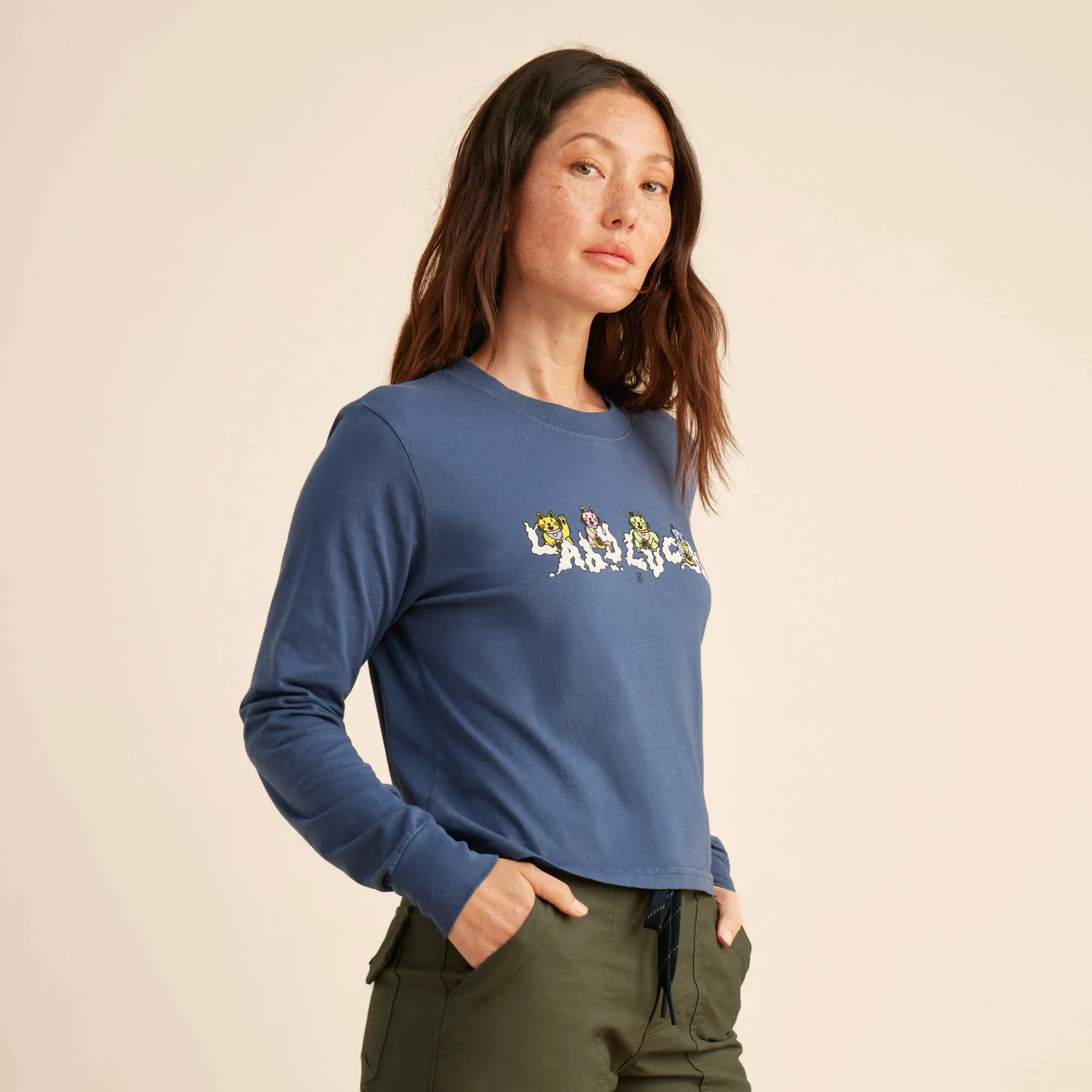 Lady Luck Long Sleeve Premium Tee - Deep Blue sold by Roark product image thumbnail 4