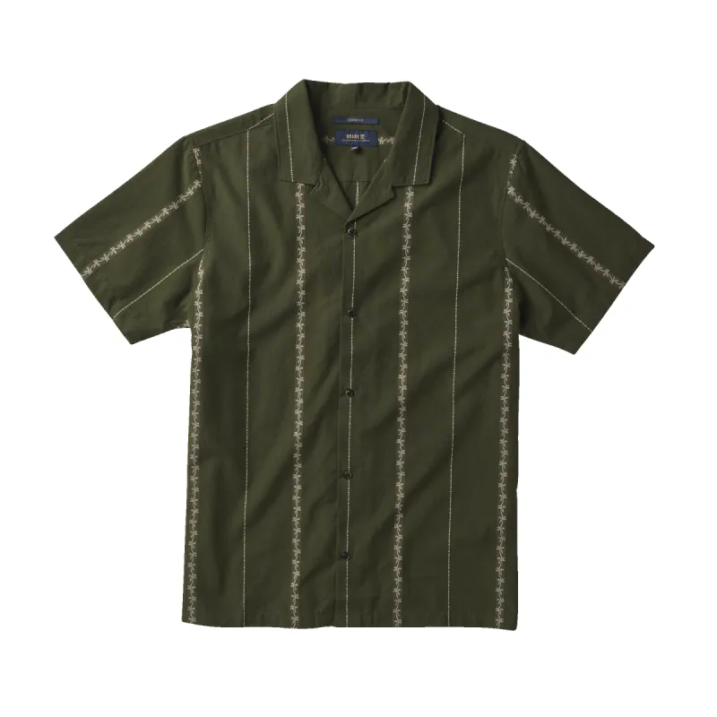 Gonzo Camp Collar Shirt - Treeline Dobby Dark Military sold by Roark