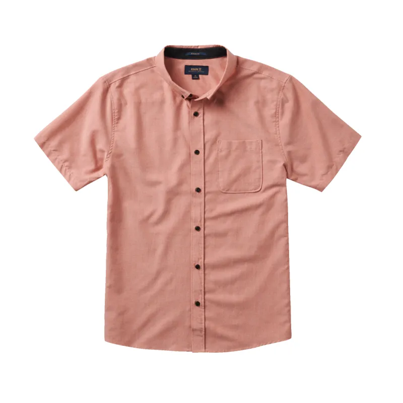 Scholar Oxford Short Sleeve Button Up Shirt - Saffron Red sold by Roark