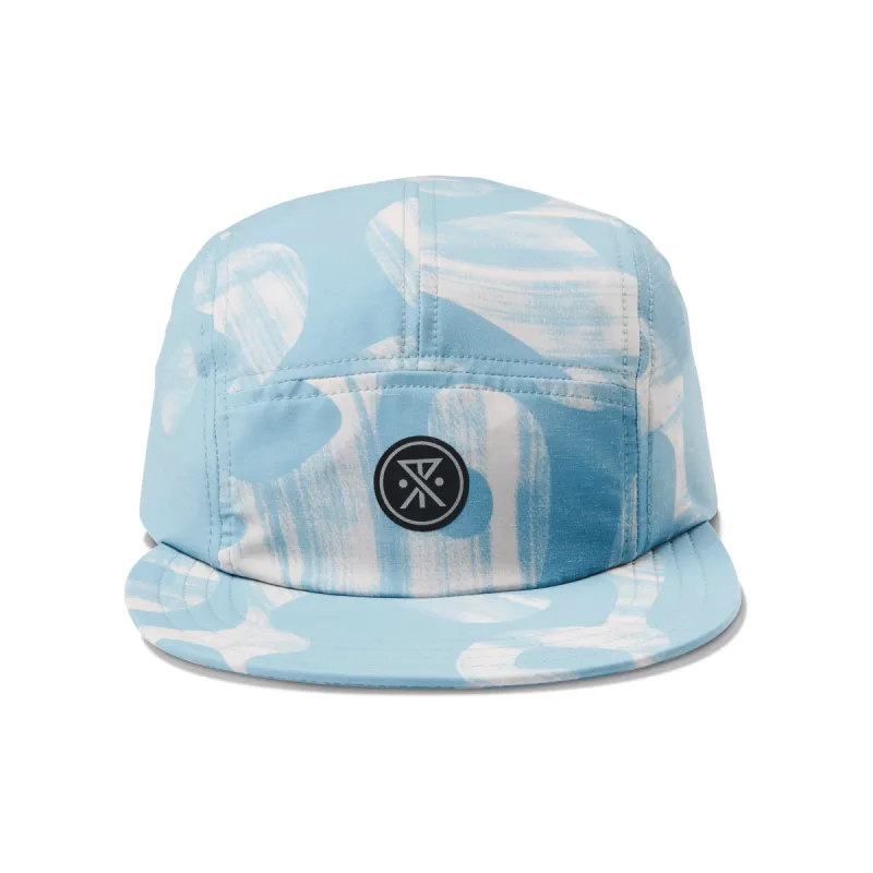 Batik Camper 5 Panel Snapback Hat - Aqua Blue made by Roark