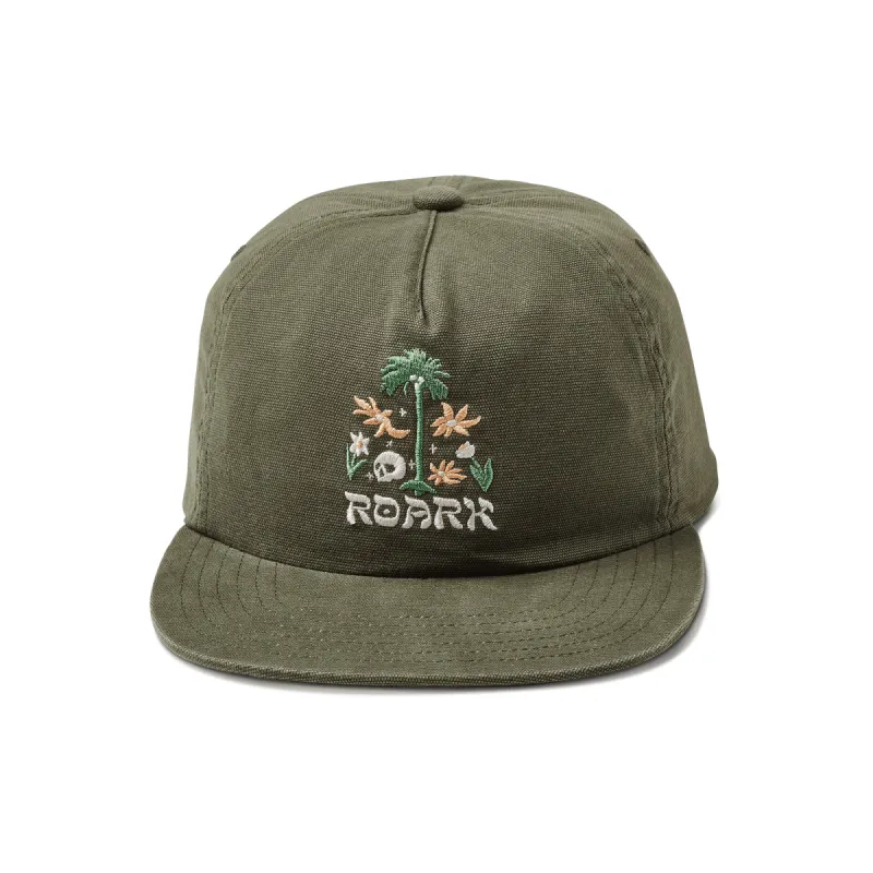 Atoll 5 Panel Snapback Hat - Dark Military made by Roark