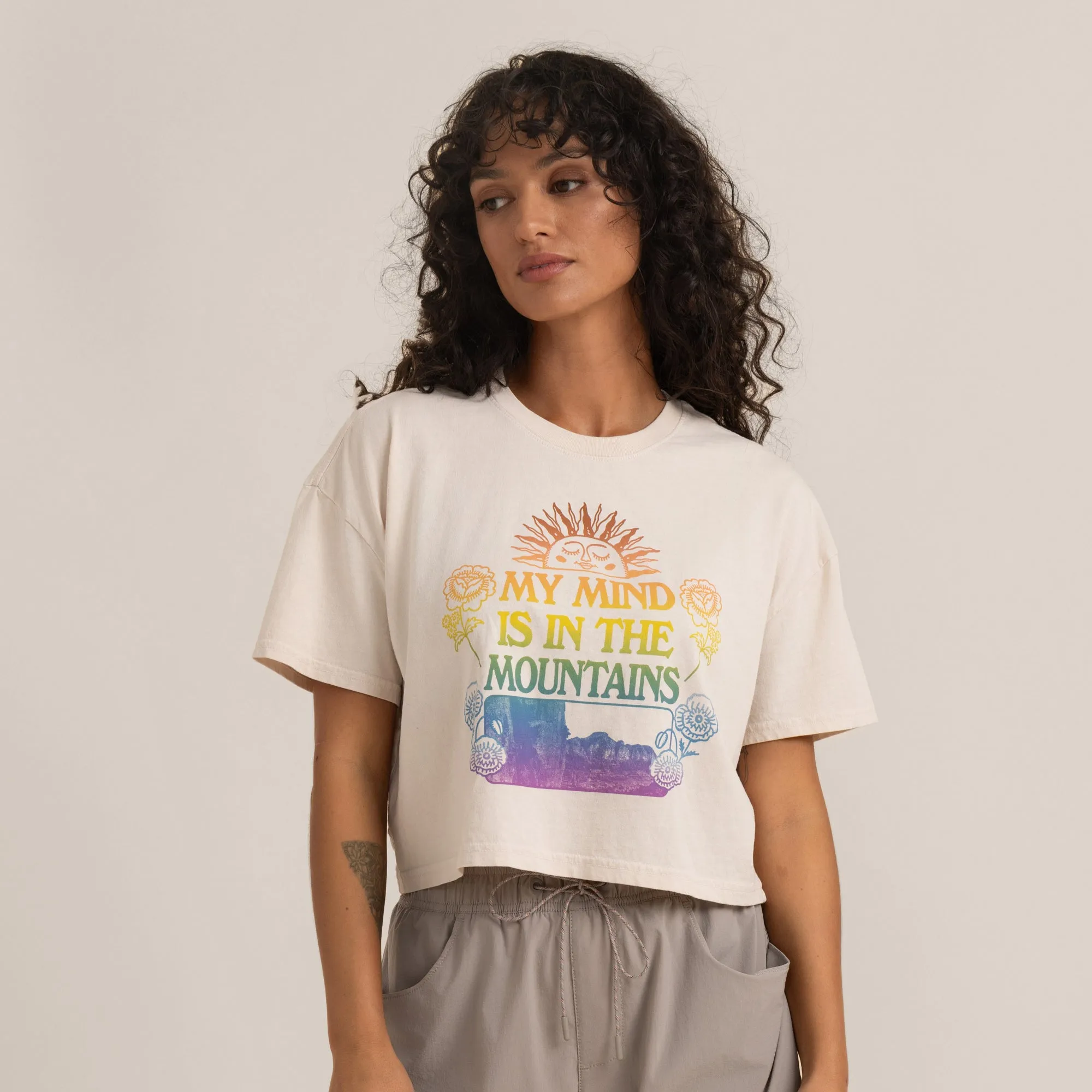 Mountain Cropped Boxy Premium Tee - Moon sold by Roark