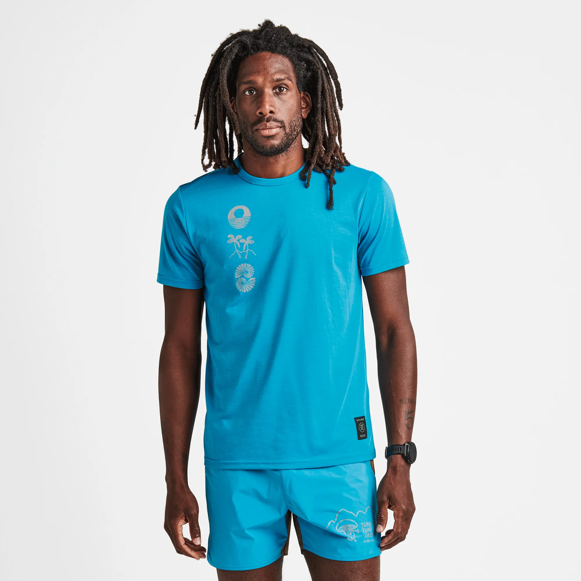 Mathis Short Sleeve Tee - Tuned Out Turquoise sold by Roark product image thumbnail 2