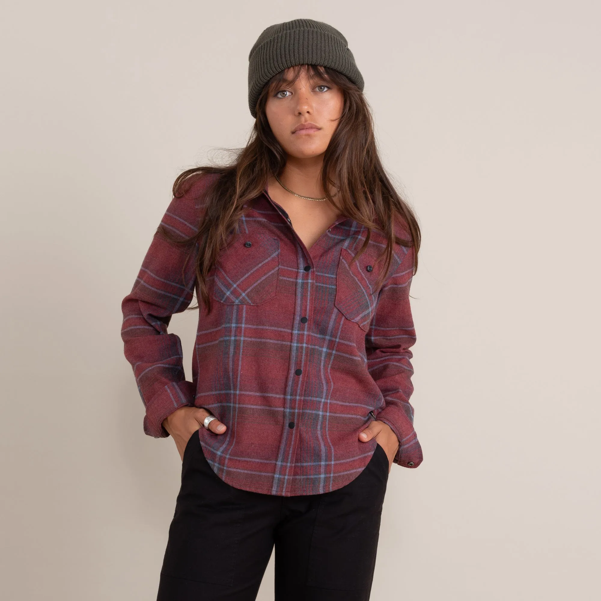 Alpine Long Sleeve Flannel - Maroon sold by Roark product image thumbnail 2
