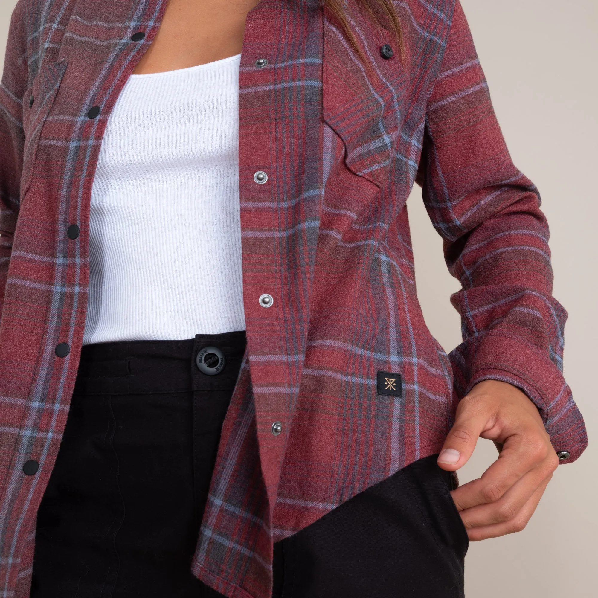 Alpine Long Sleeve Flannel - Maroon sold by Roark product image thumbnail 4
