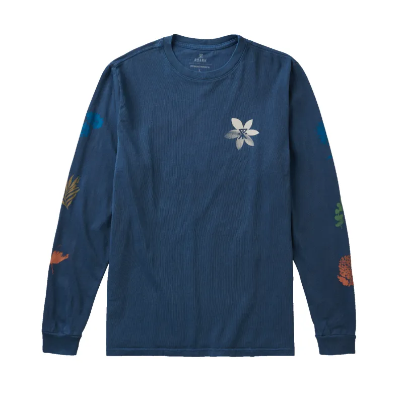 Xerox Floral Long Sleeve Premium Tee - Blue Grey Hama Wash sold by Roark