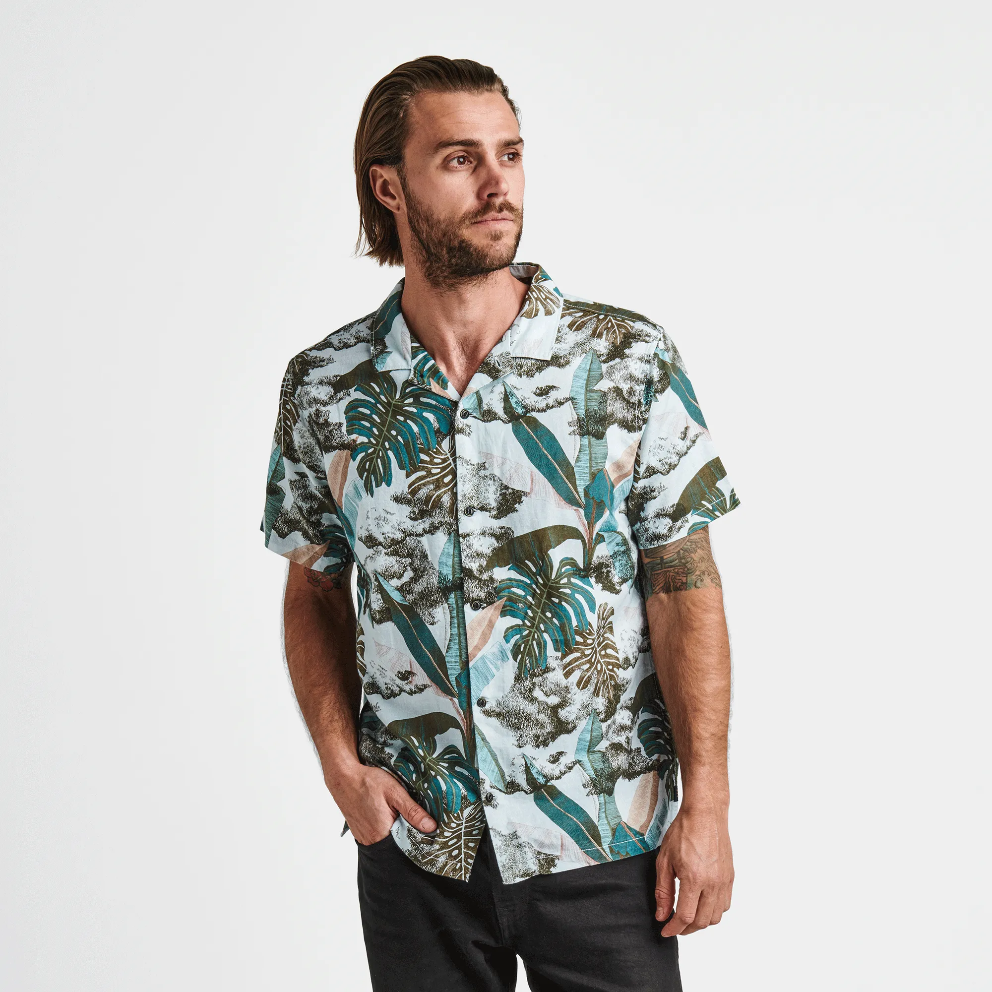 Gonzo Camp Collar Shirt - Yiling Light Blue sold by Roark product image thumbnail 2