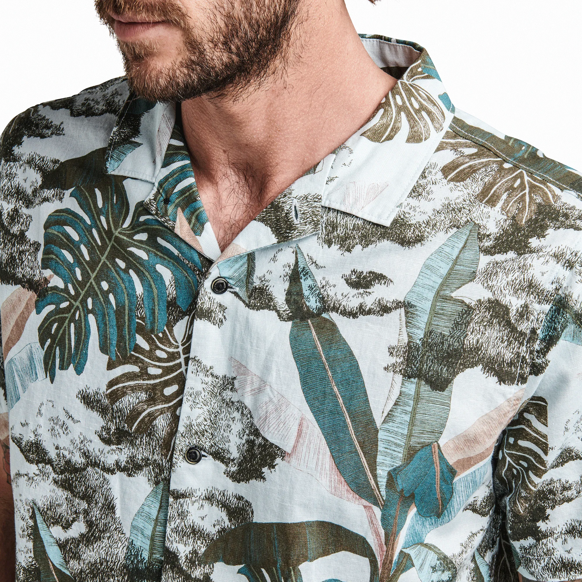 Gonzo Camp Collar Shirt - Yiling Light Blue sold by Roark product image thumbnail 4